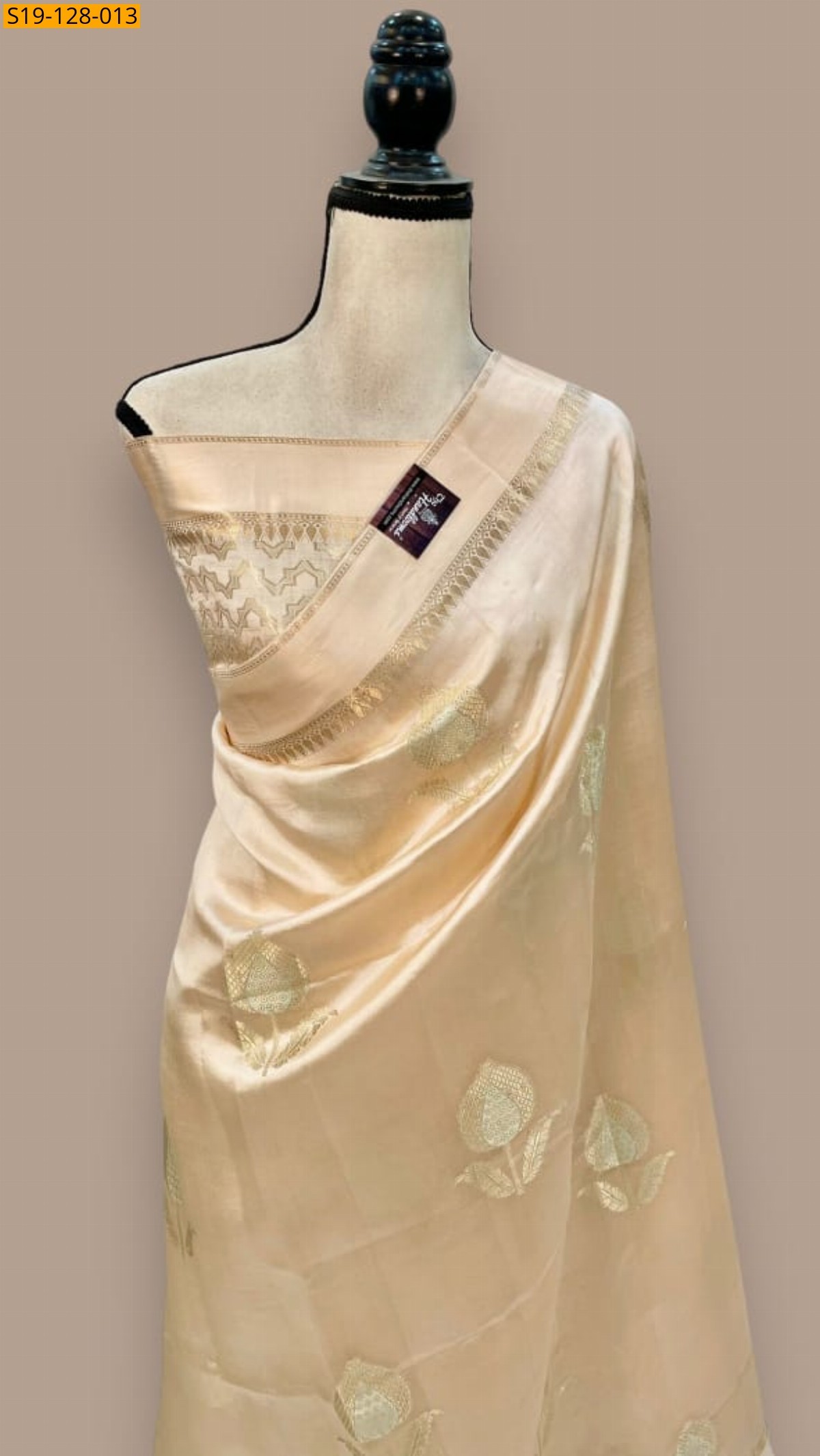 Sandal Fancy Raw Mango Soft silk Banarsi Saree