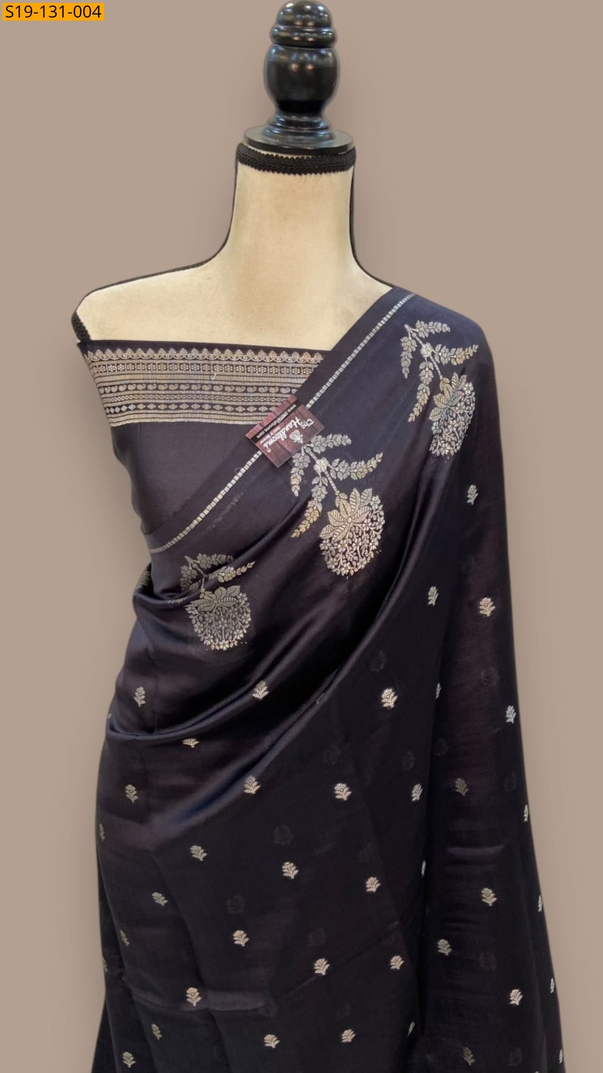 Black Fancy Banarasi Dybal warm soft silk sarees