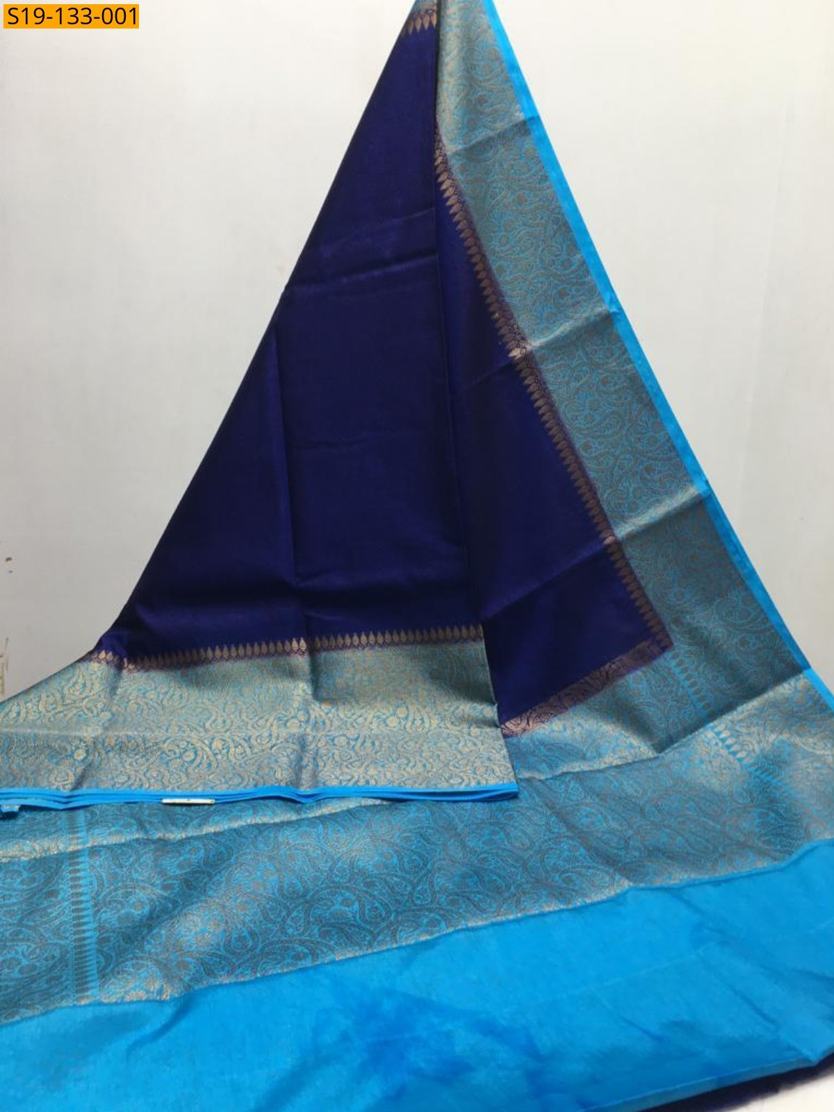 Blue Banarasi daible Georgette soft silk sarees