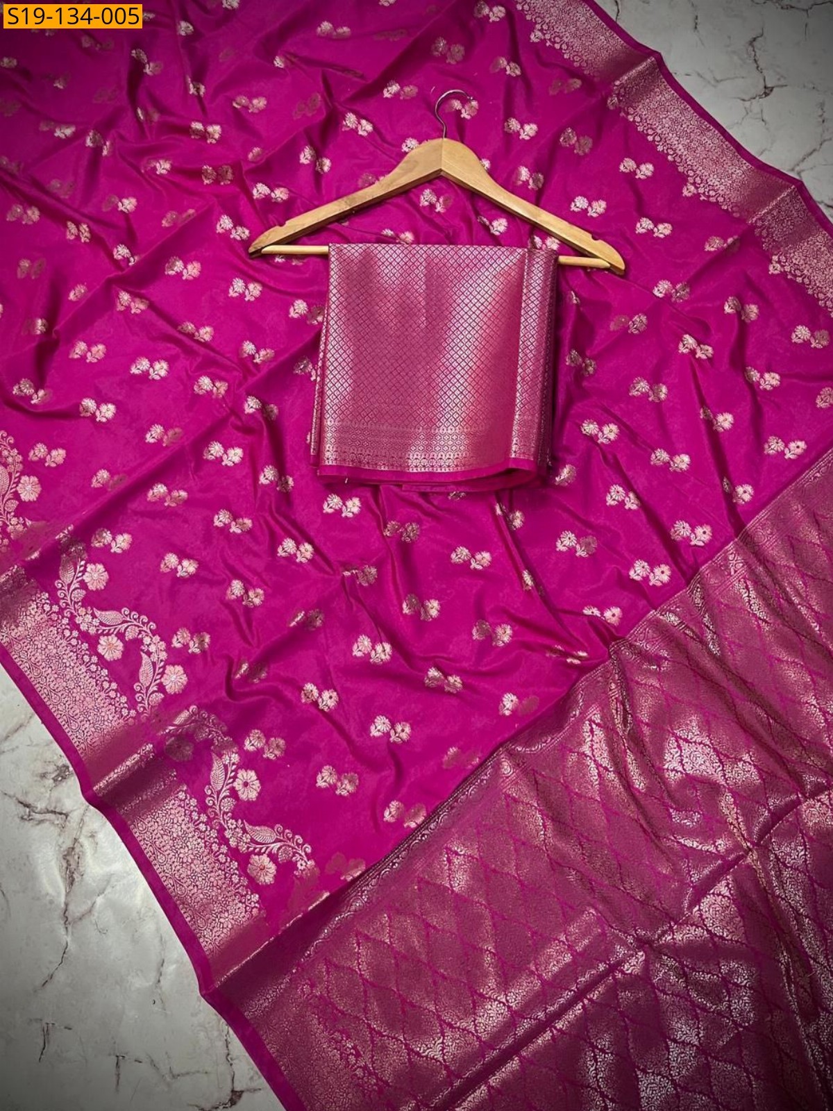 Pink Banarasi semi raw mango silk sarees
