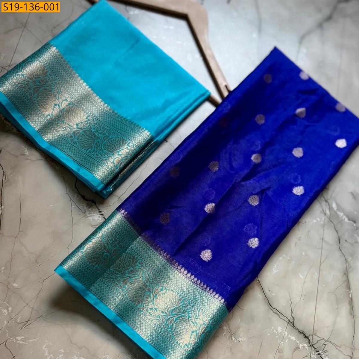 Blue Banarasi semi Warm soft silk saree
