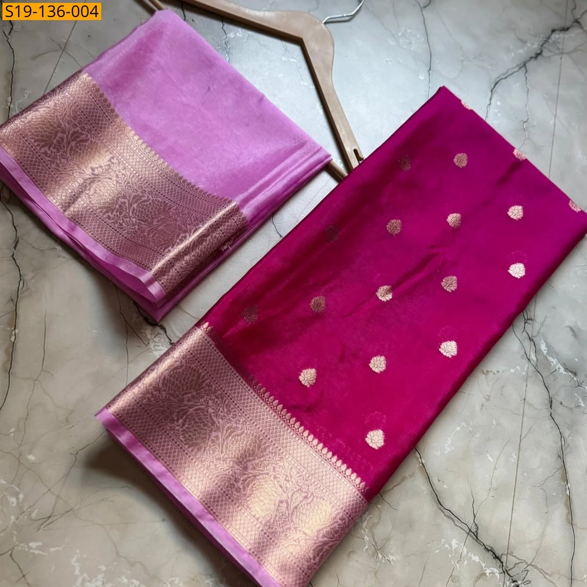 Pink Banarasi semi Warm soft silk saree