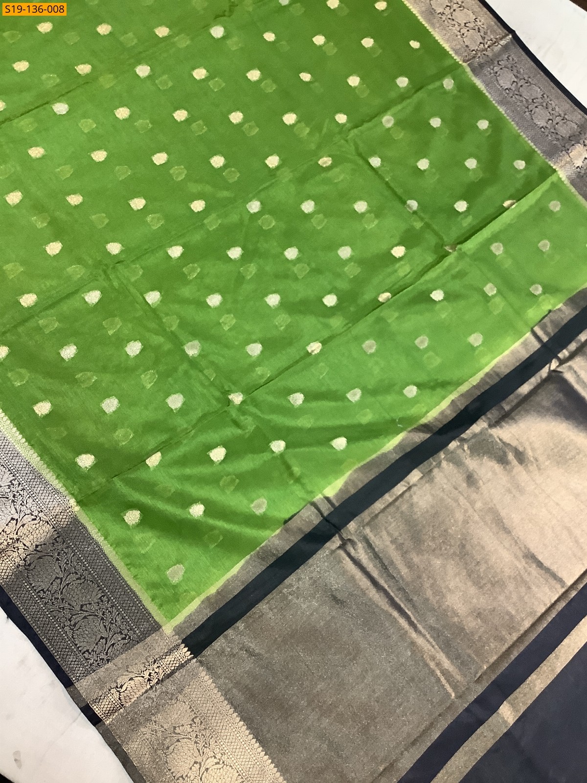 Green Banarasi semi Warm soft silk saree