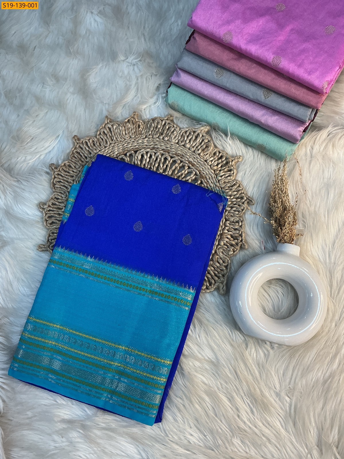 Royal Blue Banarasi semi dupian warm silk Sarees