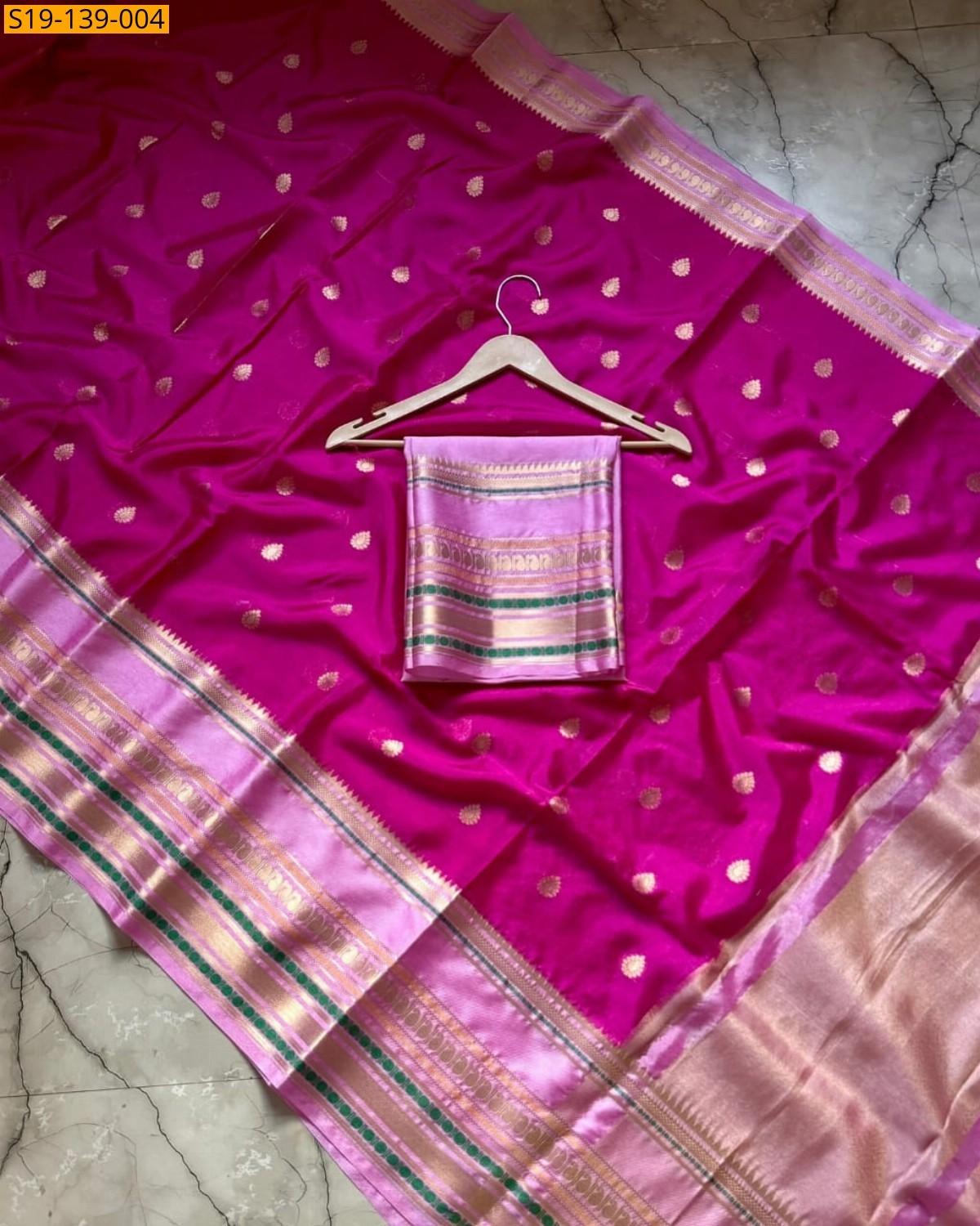 Pink Banarasi semi dupian warm silk Sarees