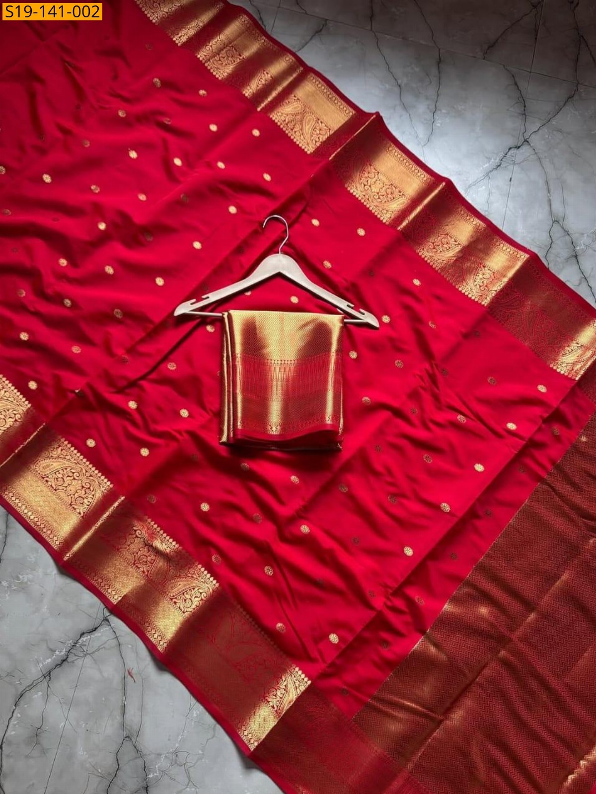 Red Banarasi Soft silk saree