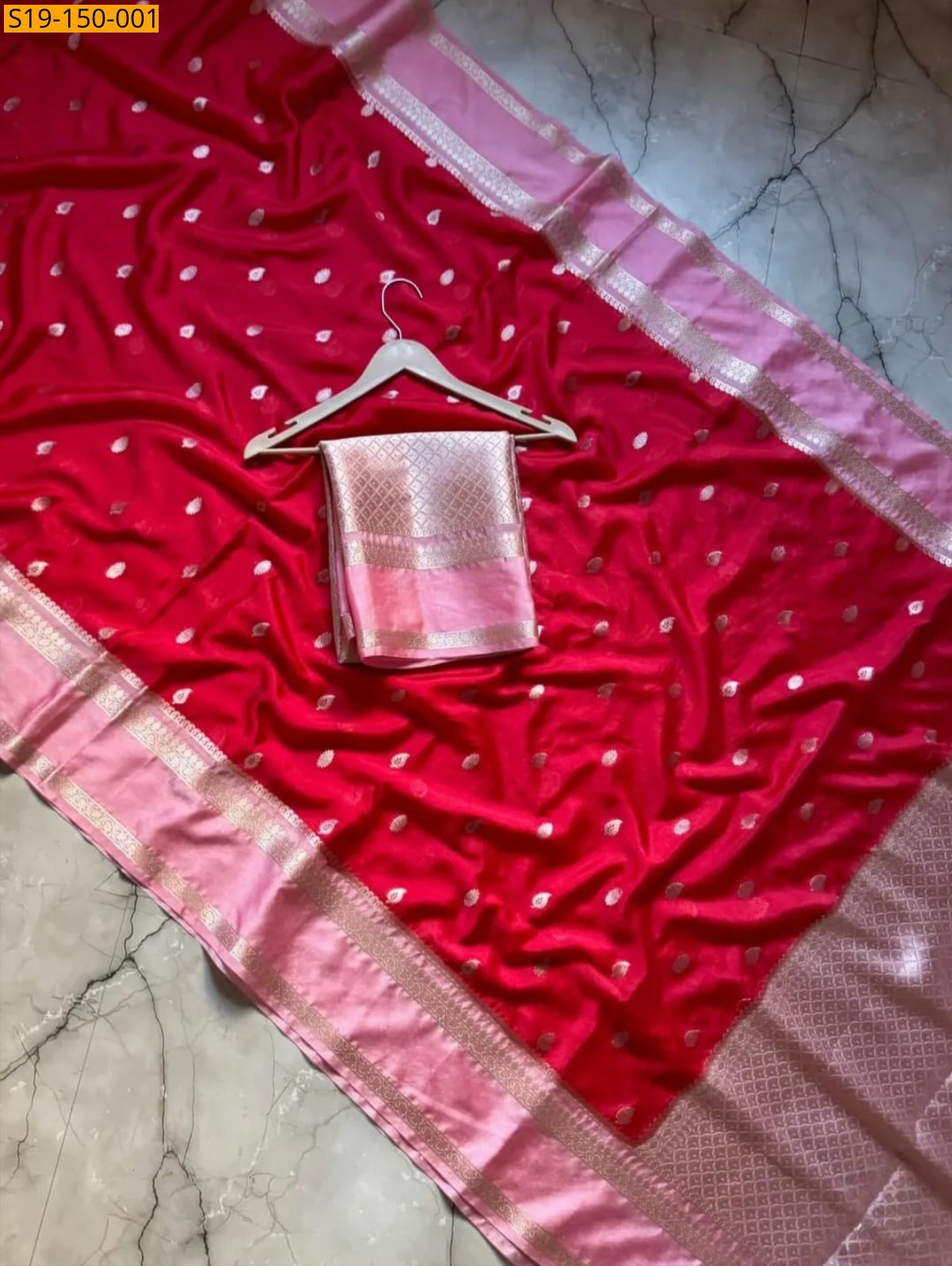 Red Banarasi warm soft silk saree