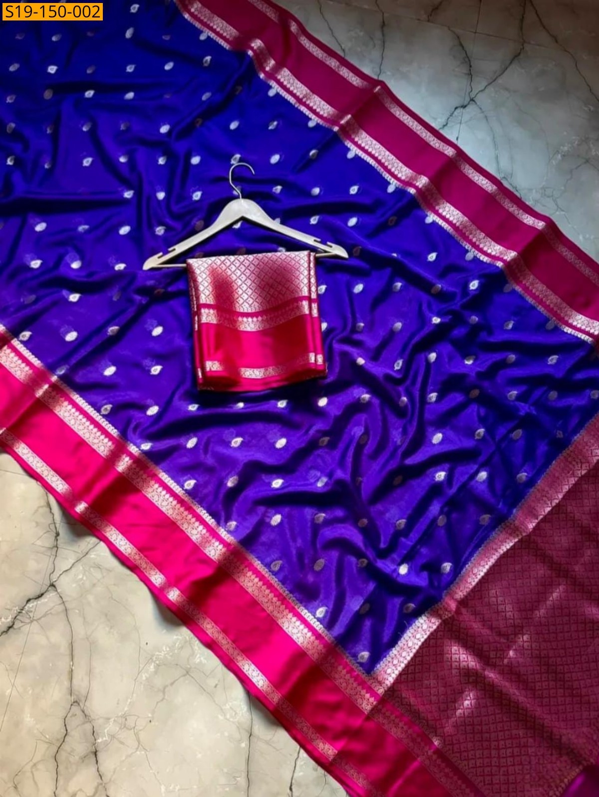 Blue Banarasi warm soft silk saree