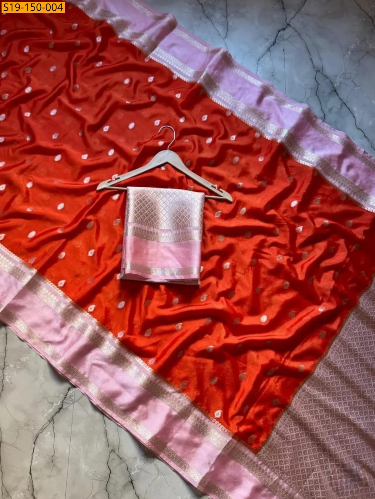 Red Banarasi warm soft silk saree