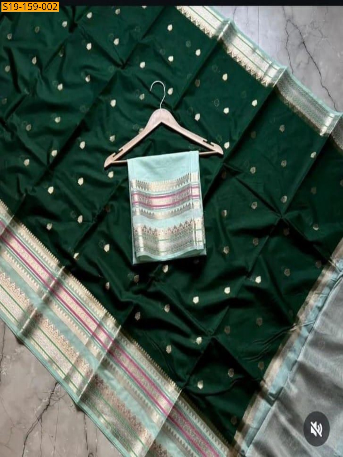 Green Banarasi daibal katan saree