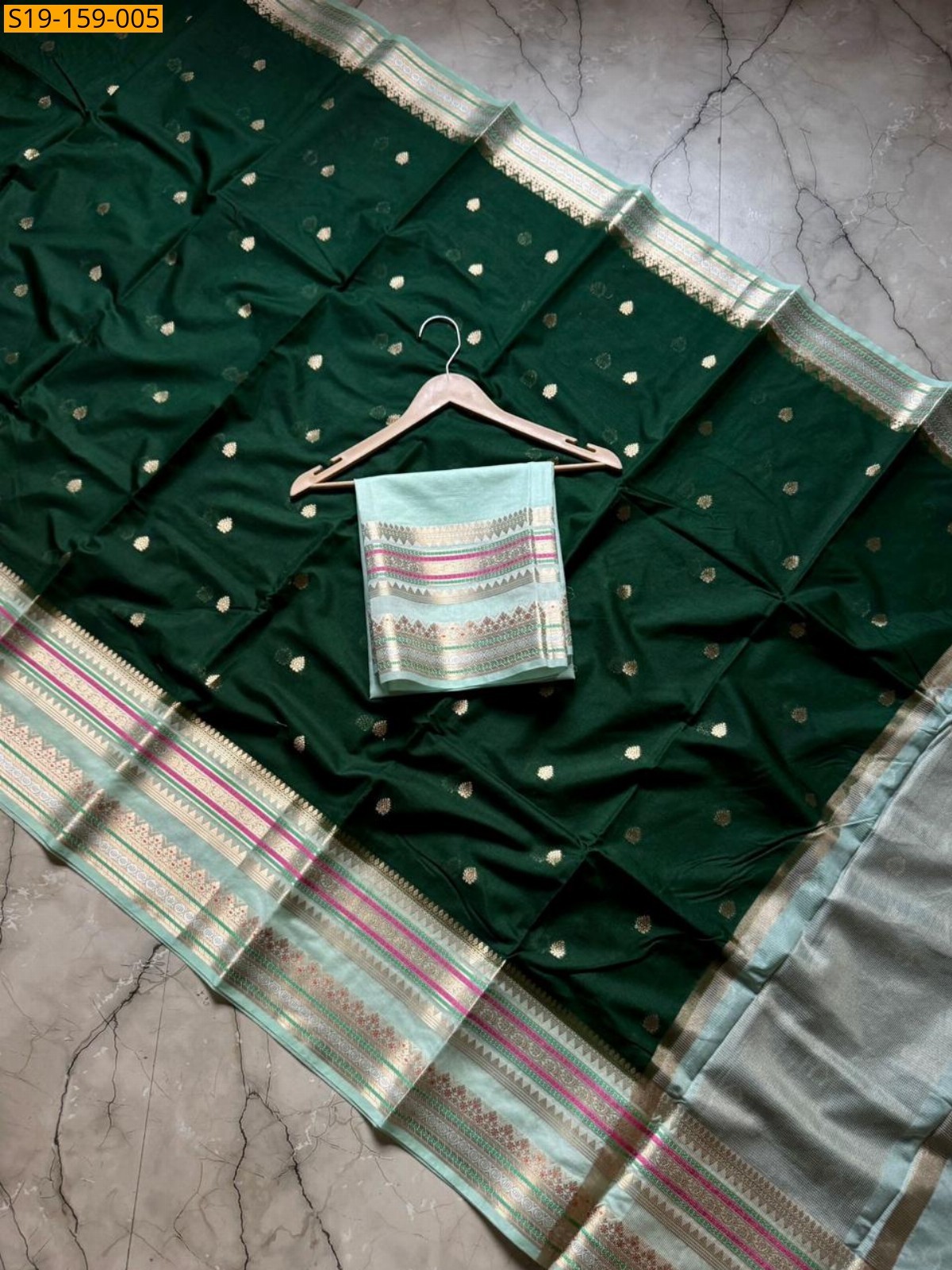 Green Banarasi daibal katan saree