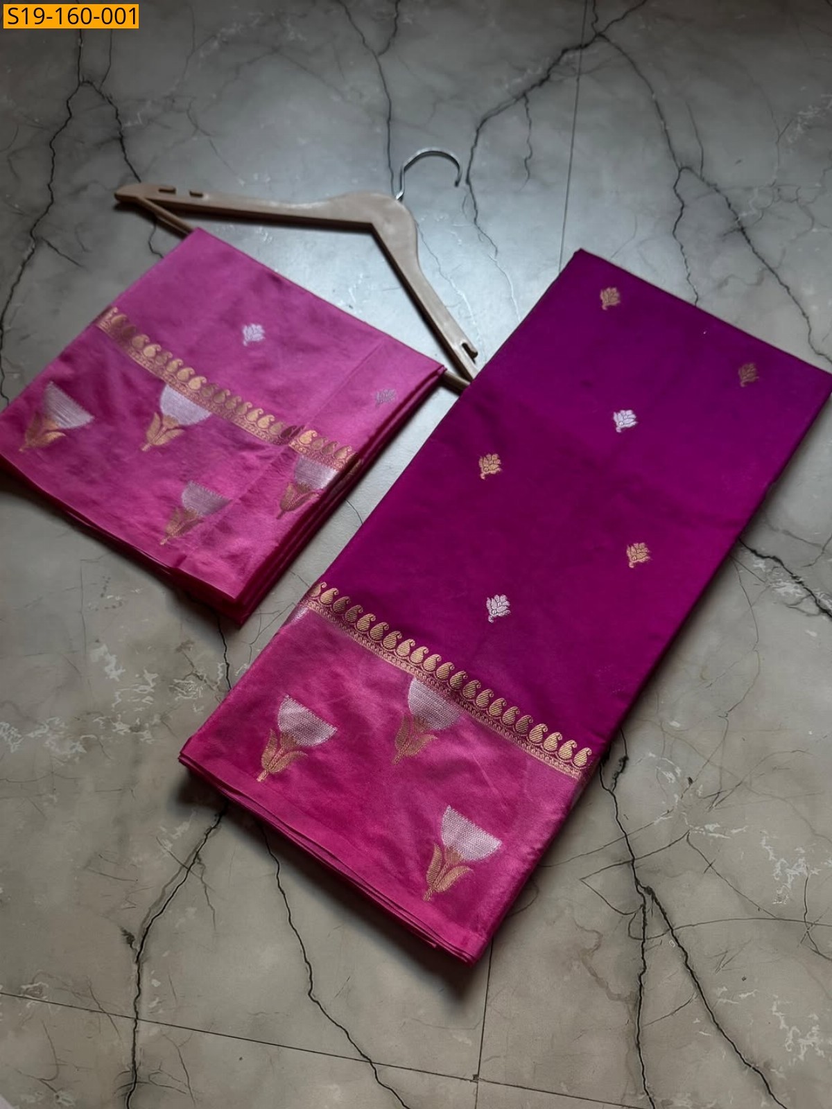 Magenta Banarasi semi katan soft silk Saree