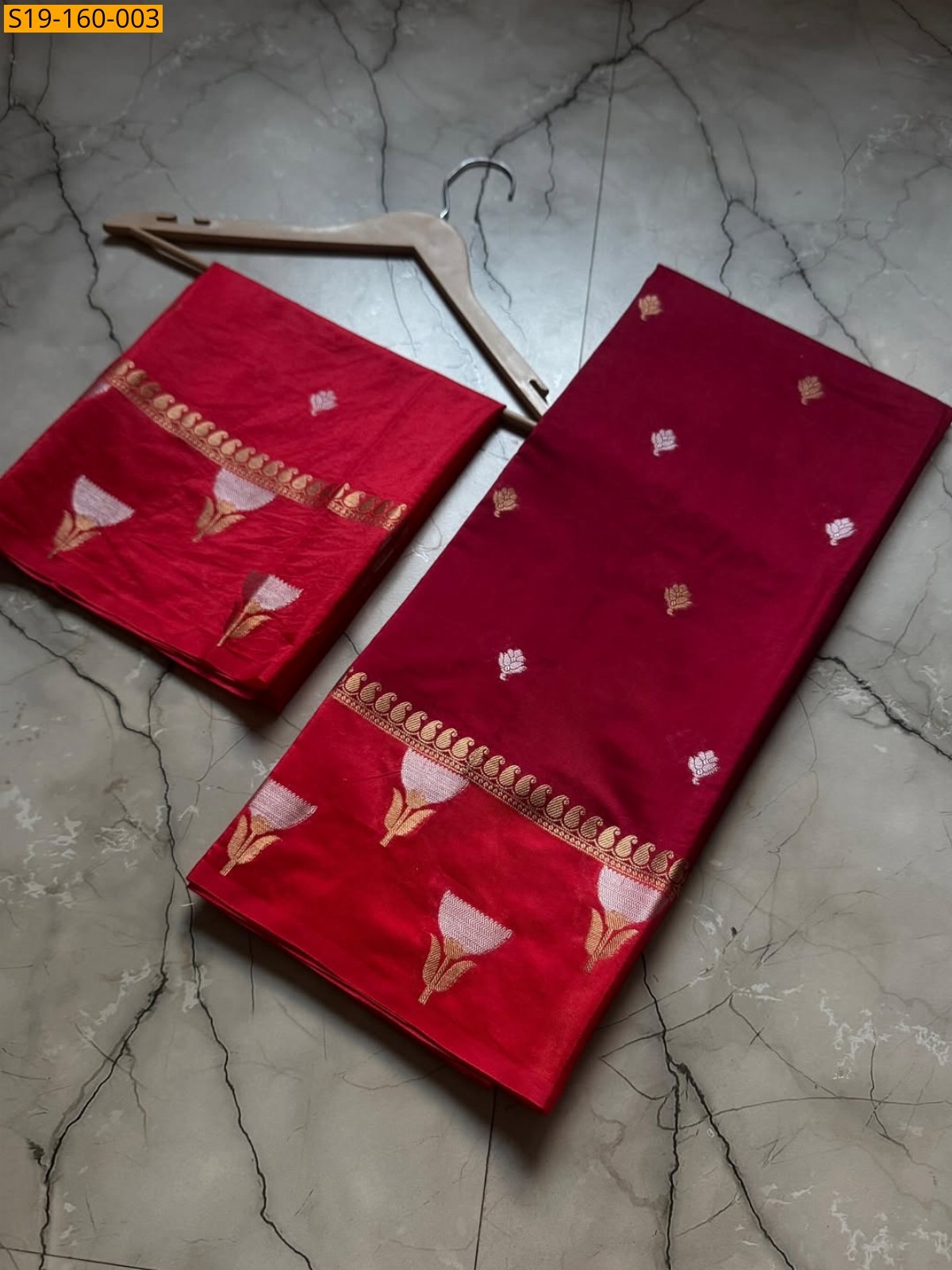 Maroon Banarasi semi katan soft silk Saree