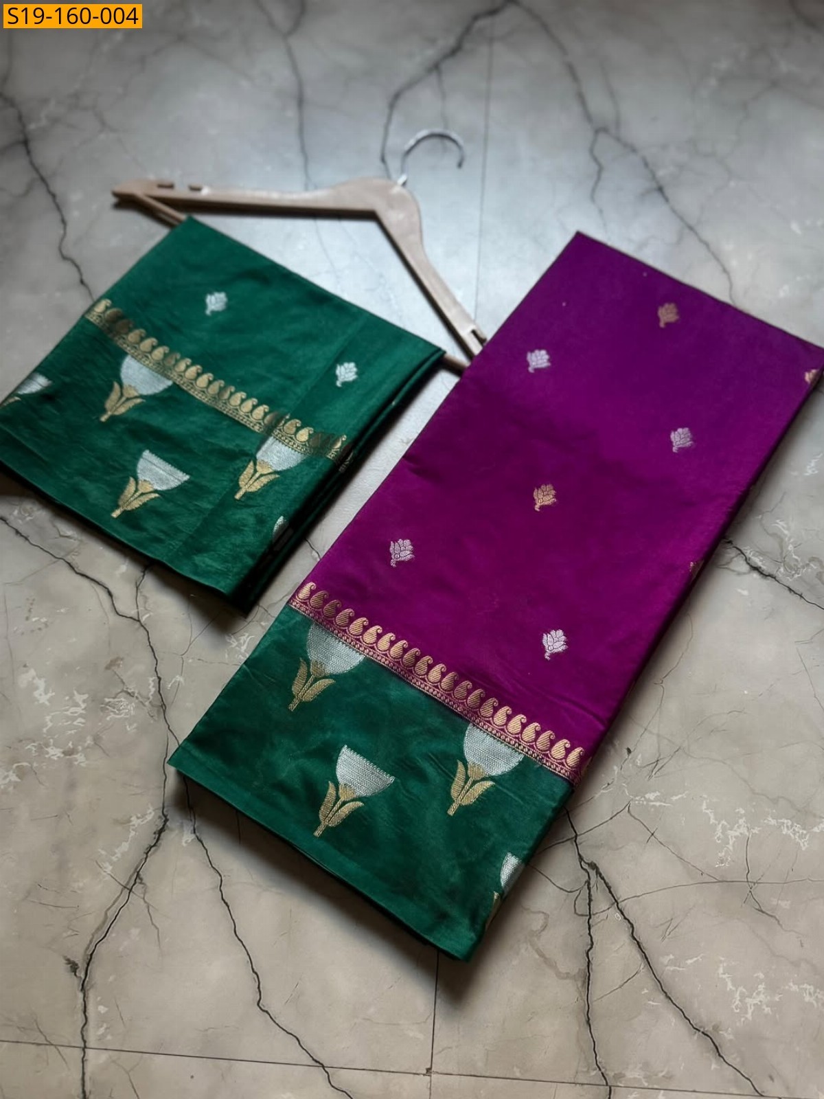 Purple Banarasi semi katan soft silk Saree