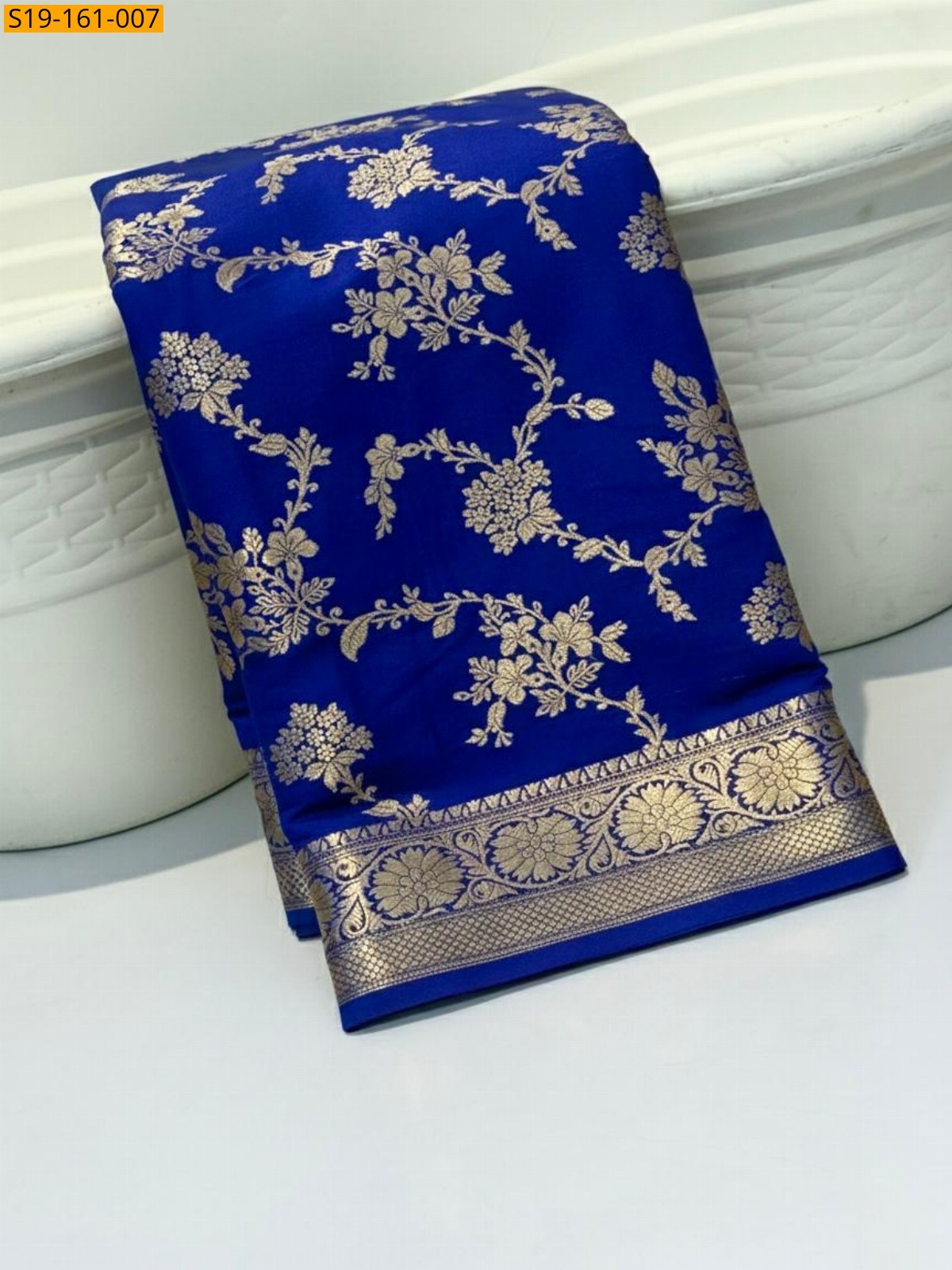 Royal Blue Banarasi katan daibal Saree