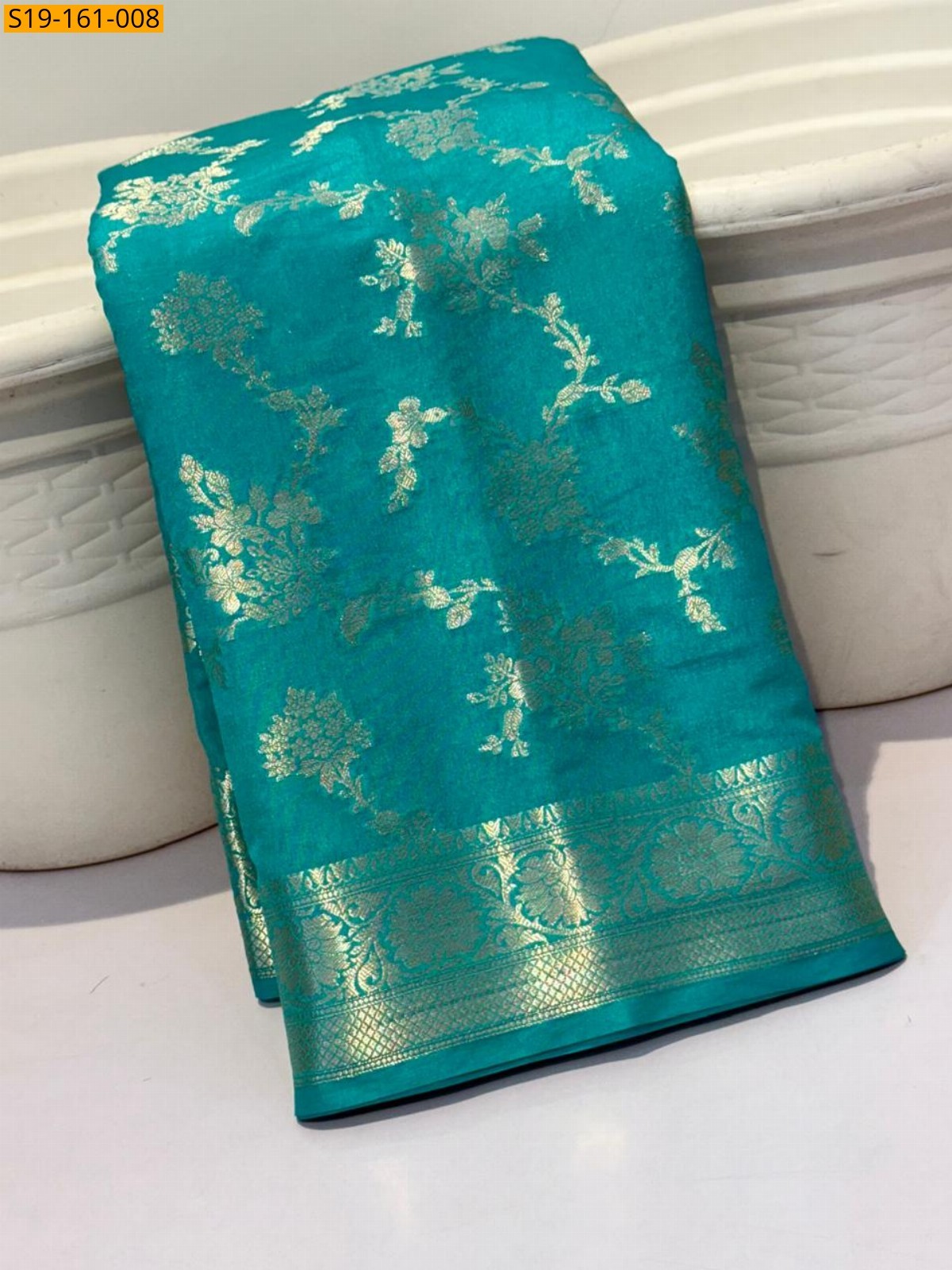 Blue Banarasi katan daibal Saree