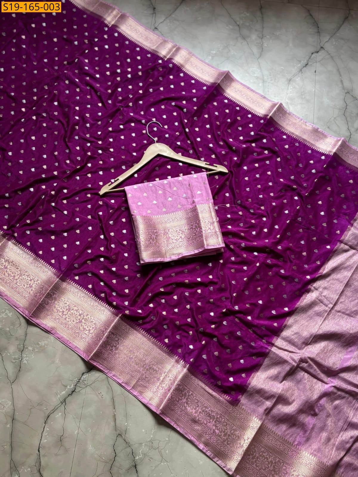 Banarasi Semi Raw Mango Silk Sarees - Wine