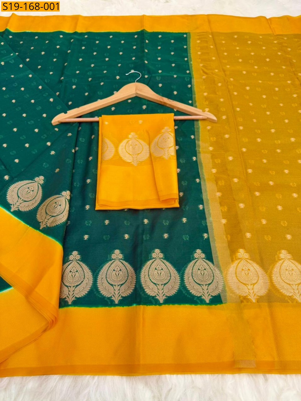 Green Banarasi Warm soft silk saree