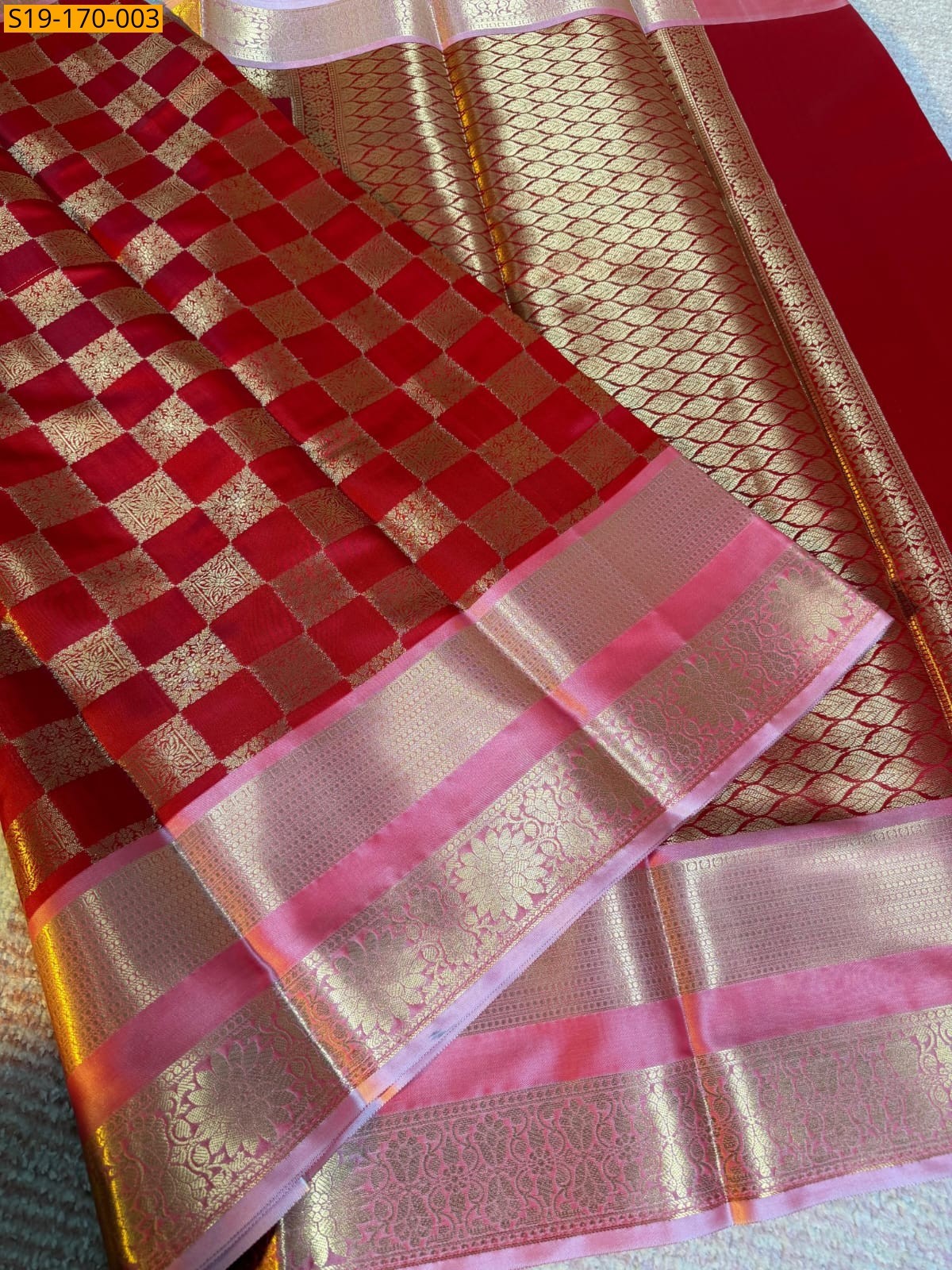 Red Banarasi soft silk sarees