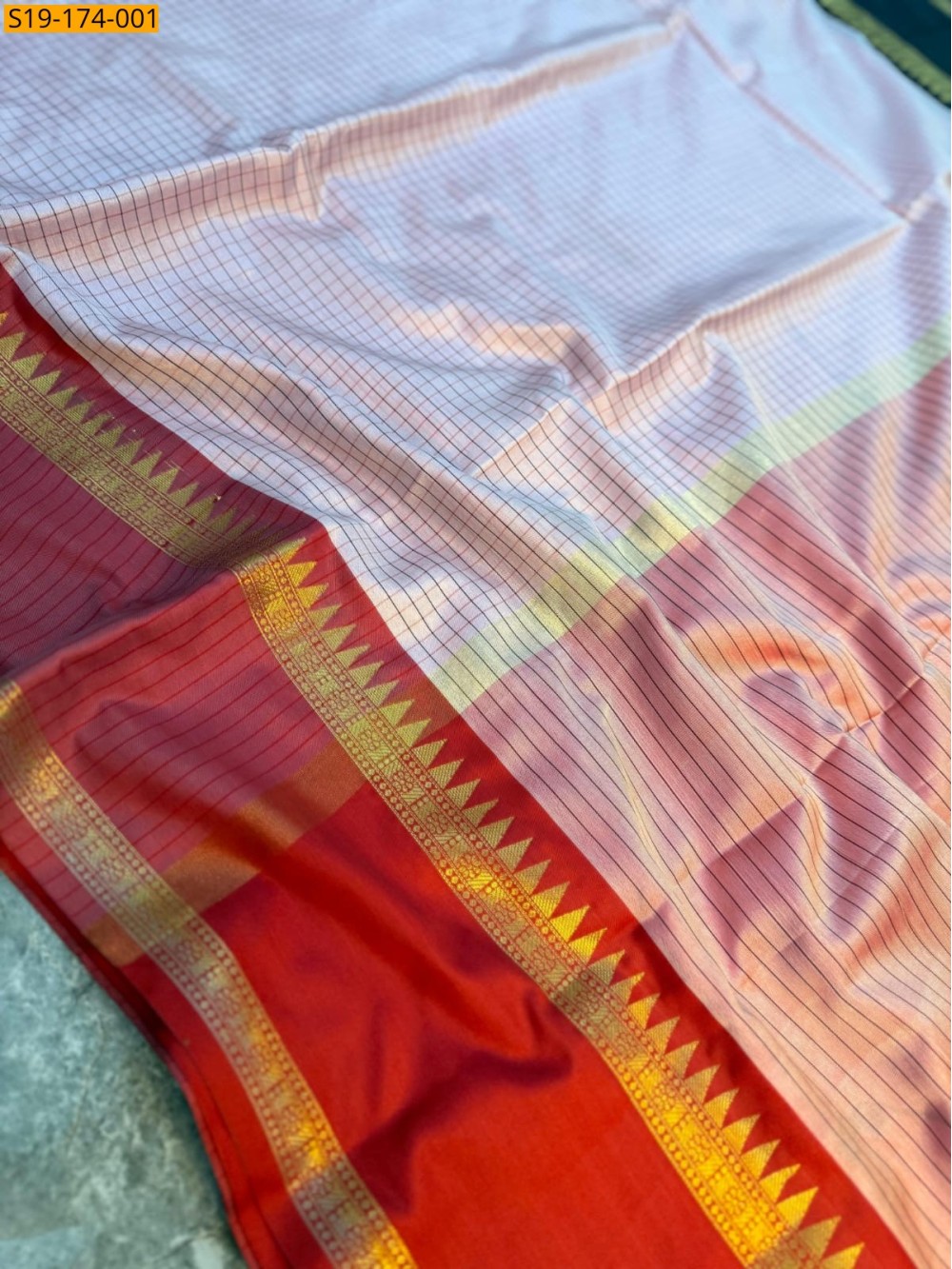 Light Peach Banarasi Semi Katan Silk Saree Light Peach Banarasi Semi Katan Silk Saree