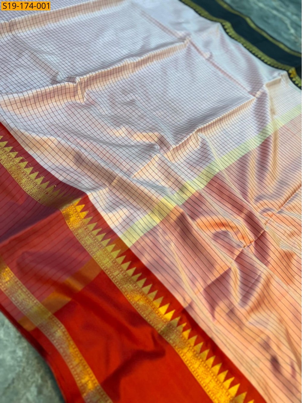 Light Peach Banarasi Semi Katan Silk Saree Light Peach Banarasi Semi Katan Silk Saree