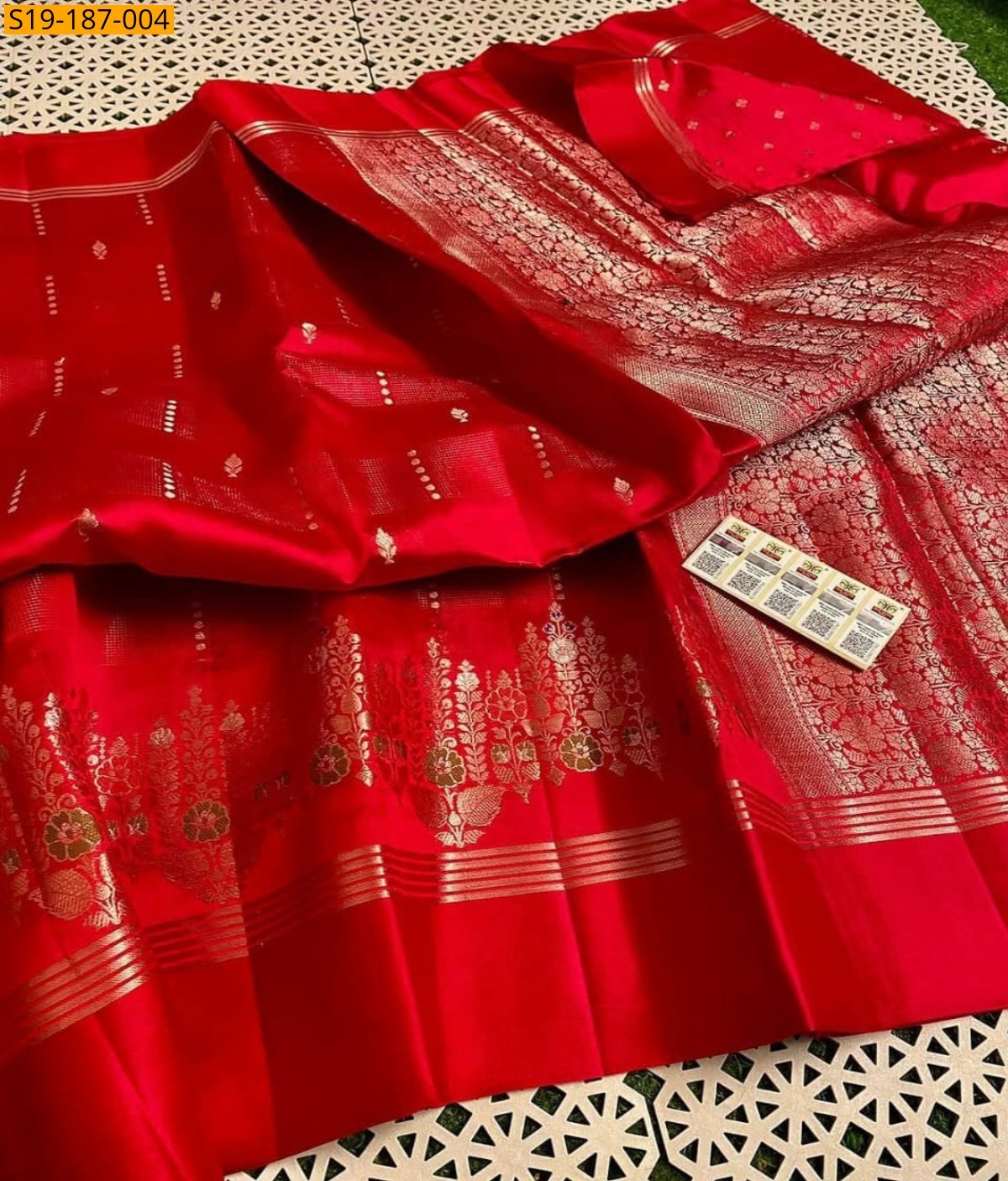 Red Fancy Raw Mango SIlk Sarees