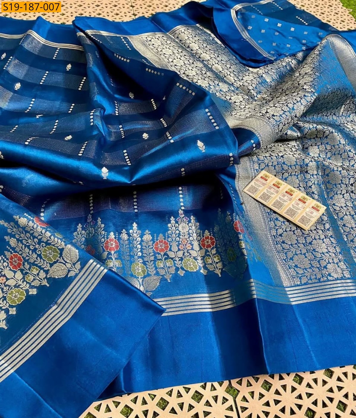 Blue Fancy Raw Mango SIlk Sarees