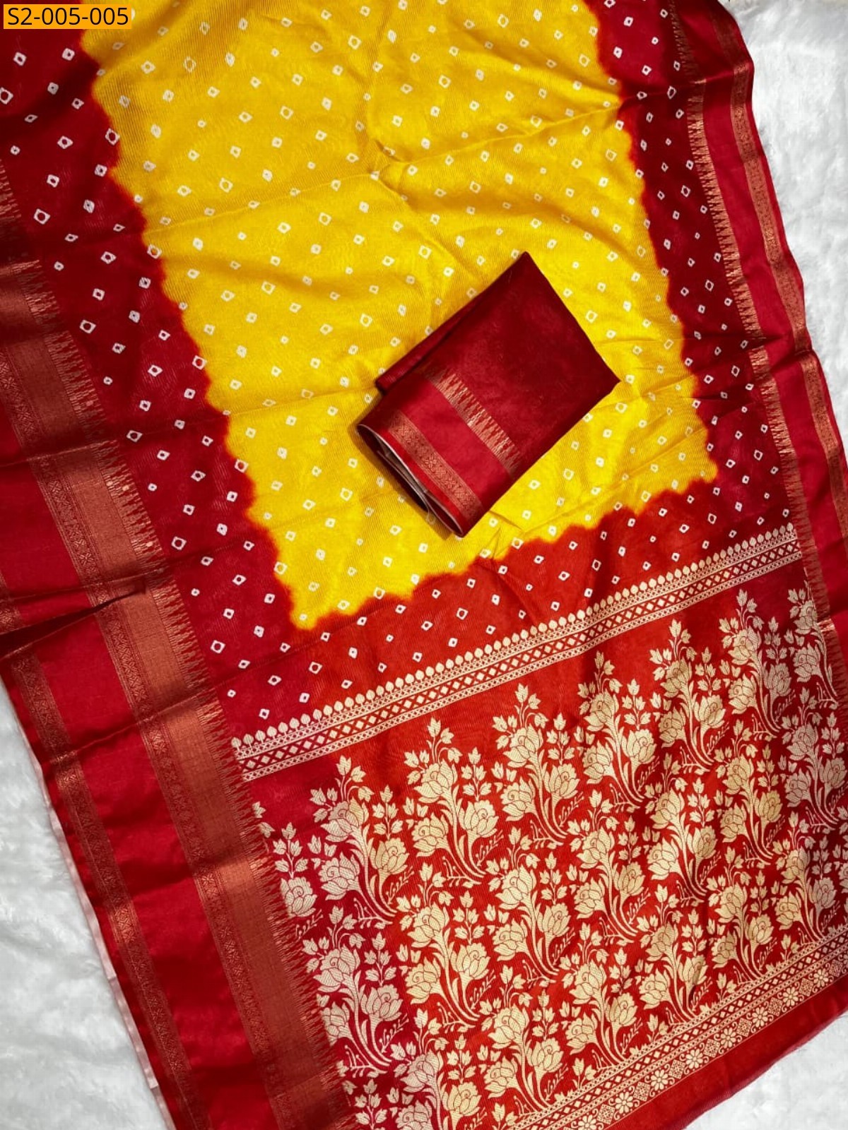 Yellow Fancy silk Saree