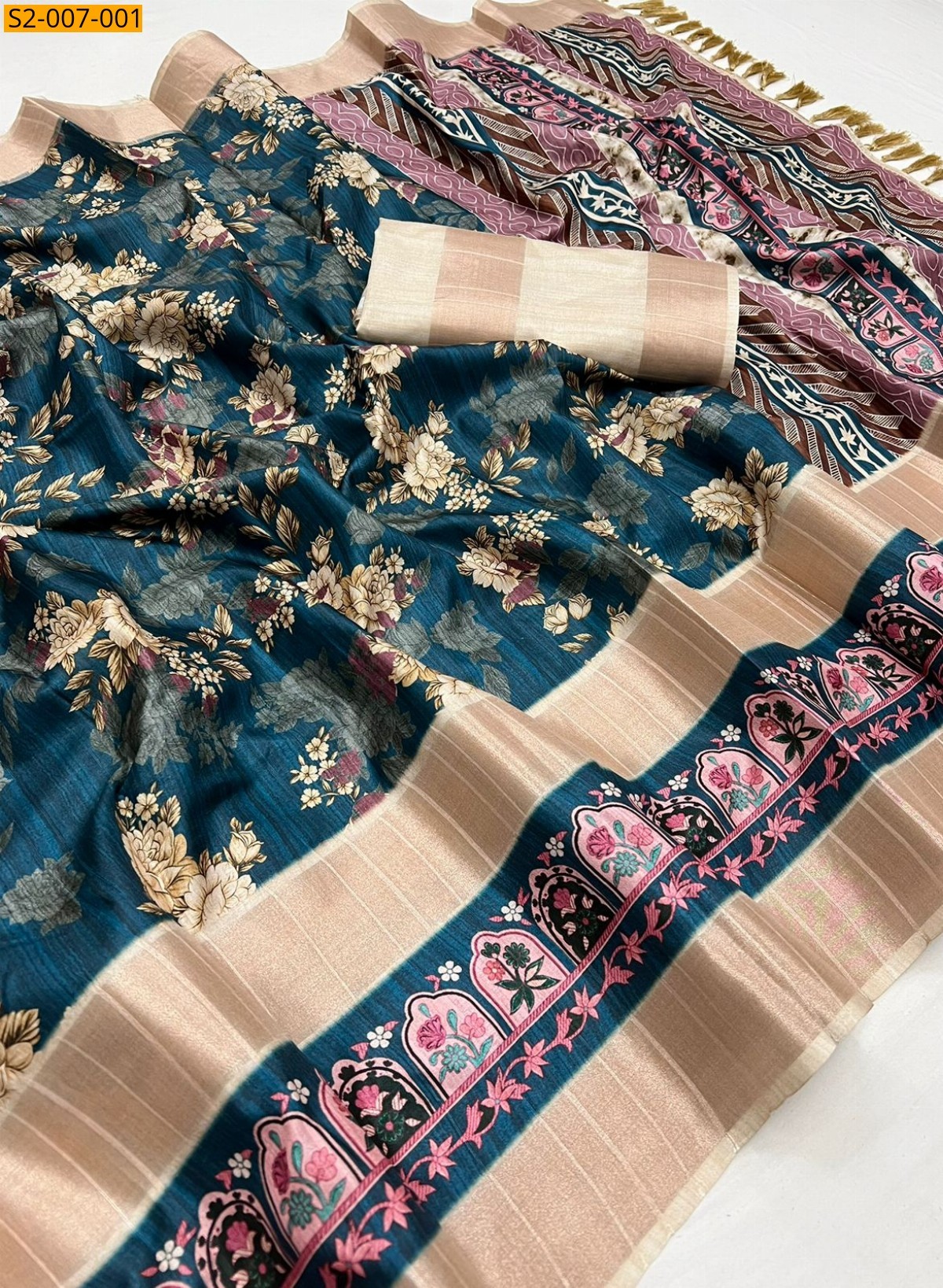 Blue Soft tussar silk sarees