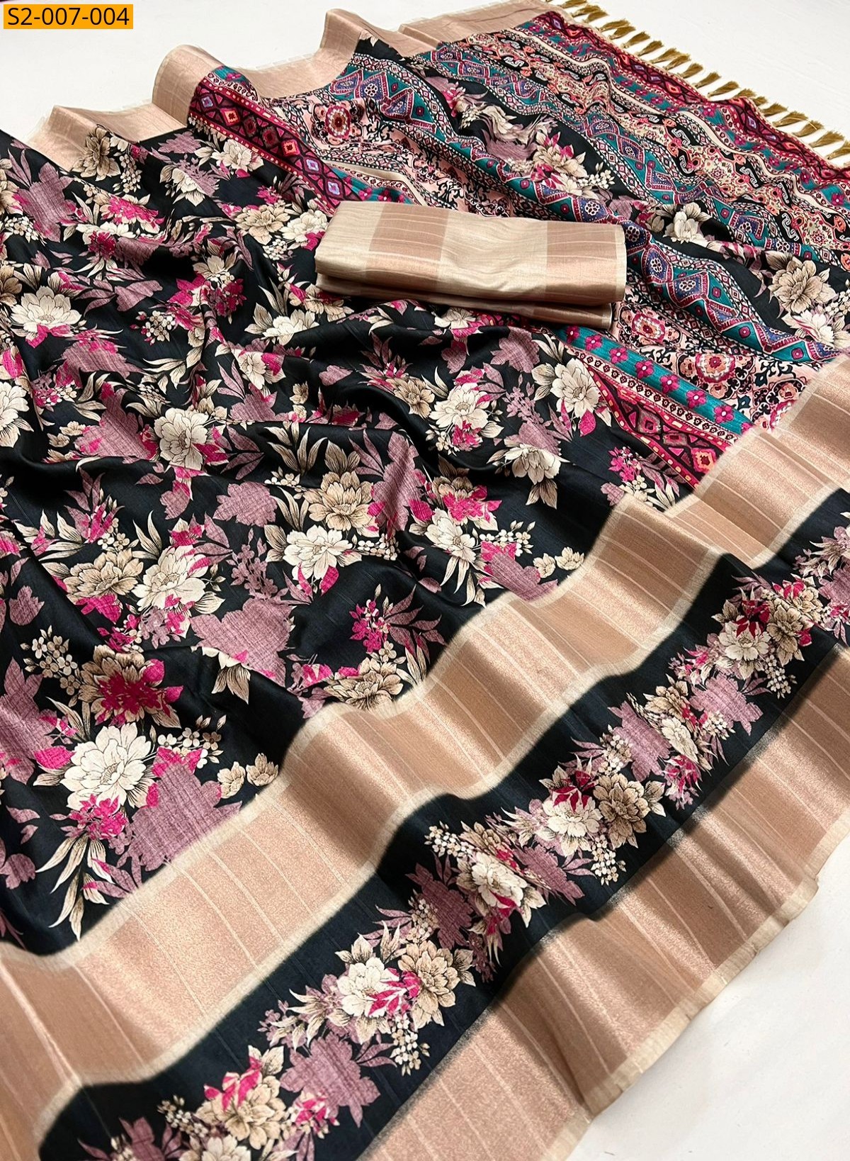 Multi Soft tussar silk sarees