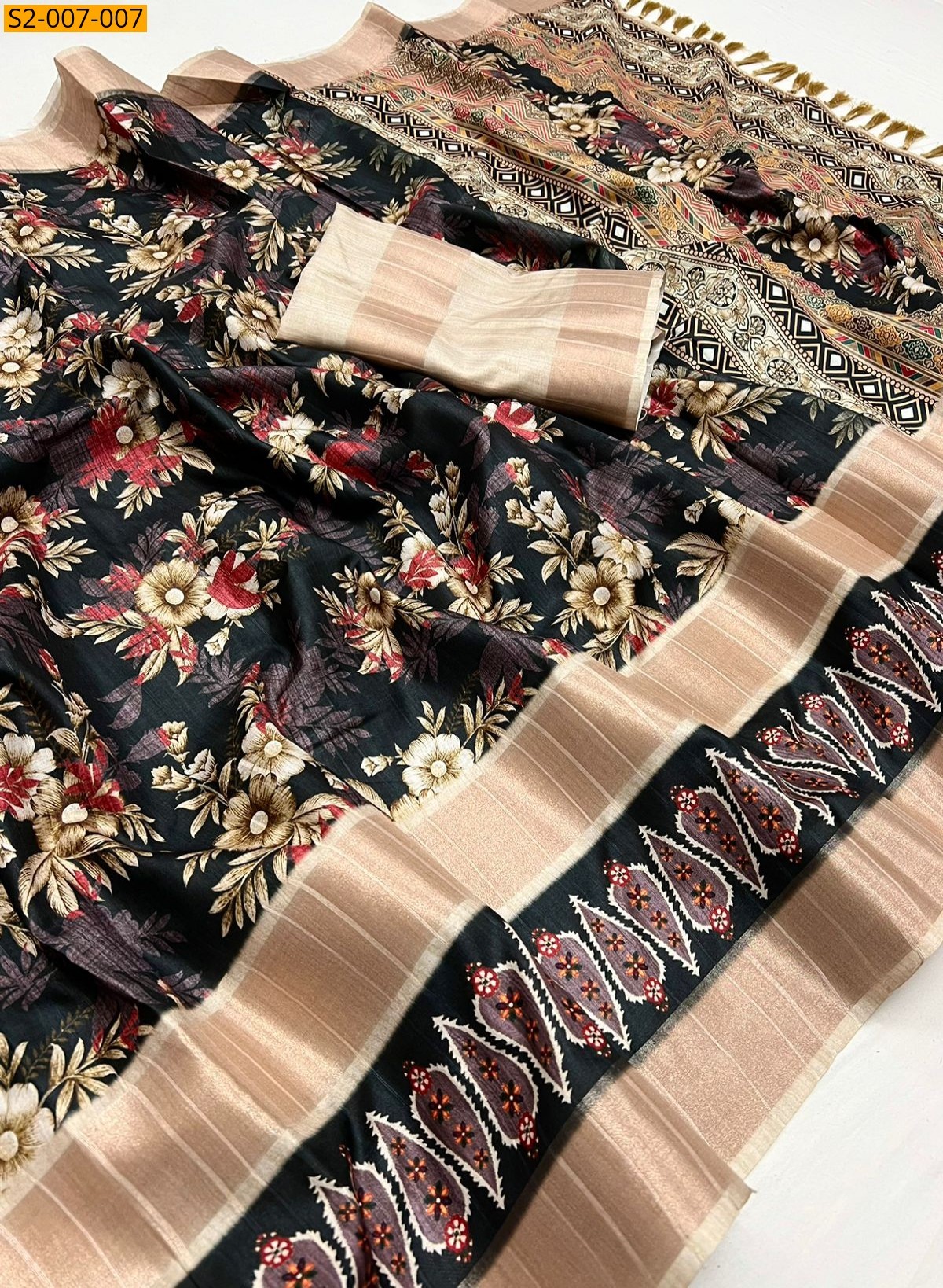Multi Soft tussar silk sarees