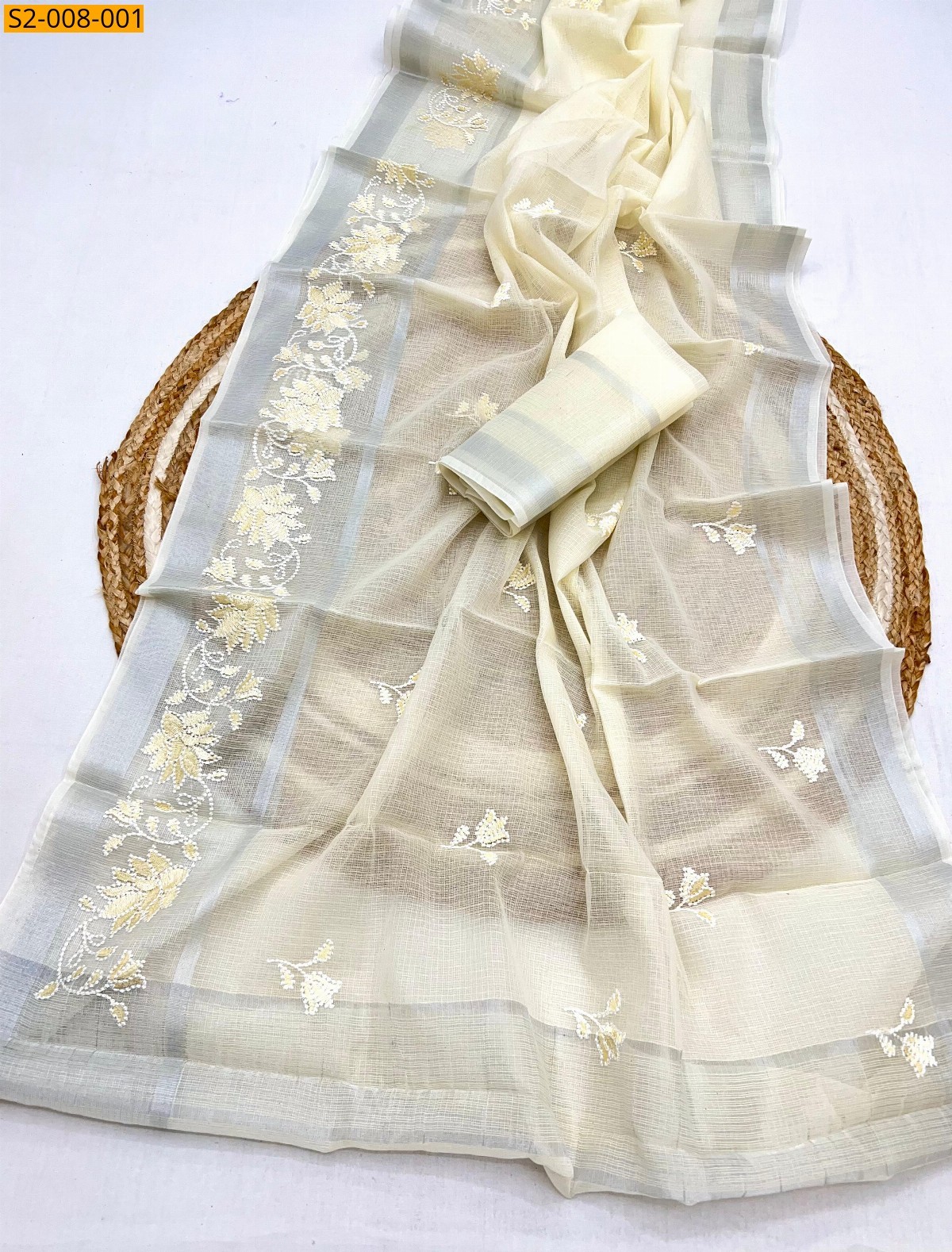 Light Yellow Pure kota doriya sarees