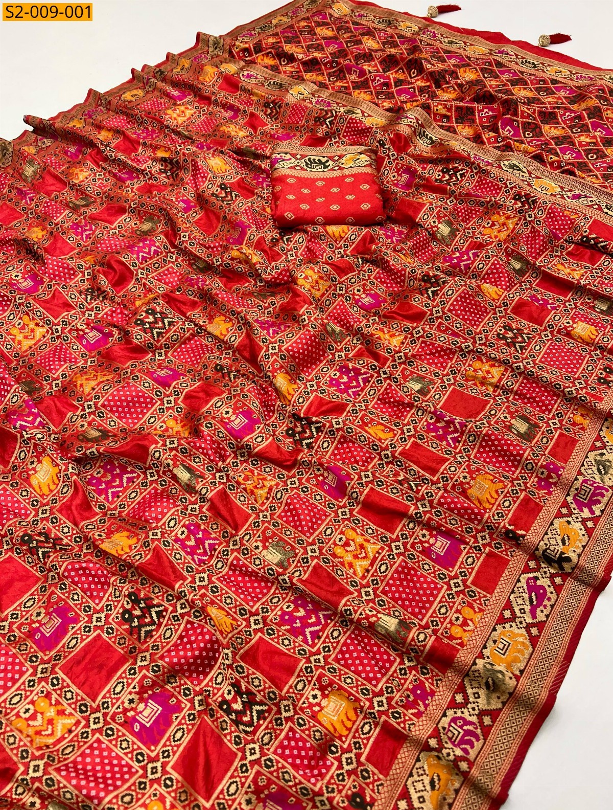 Red Pure patola silk saree