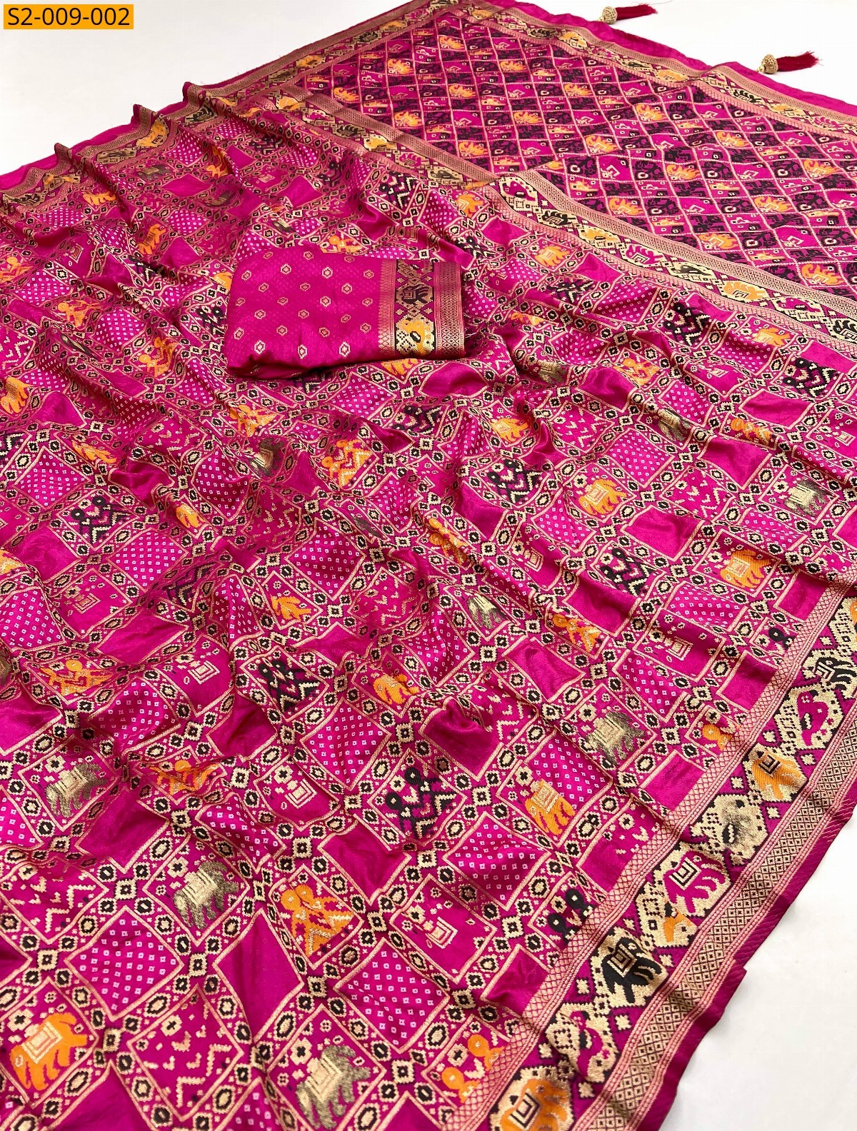Pink Pure patola silk saree
