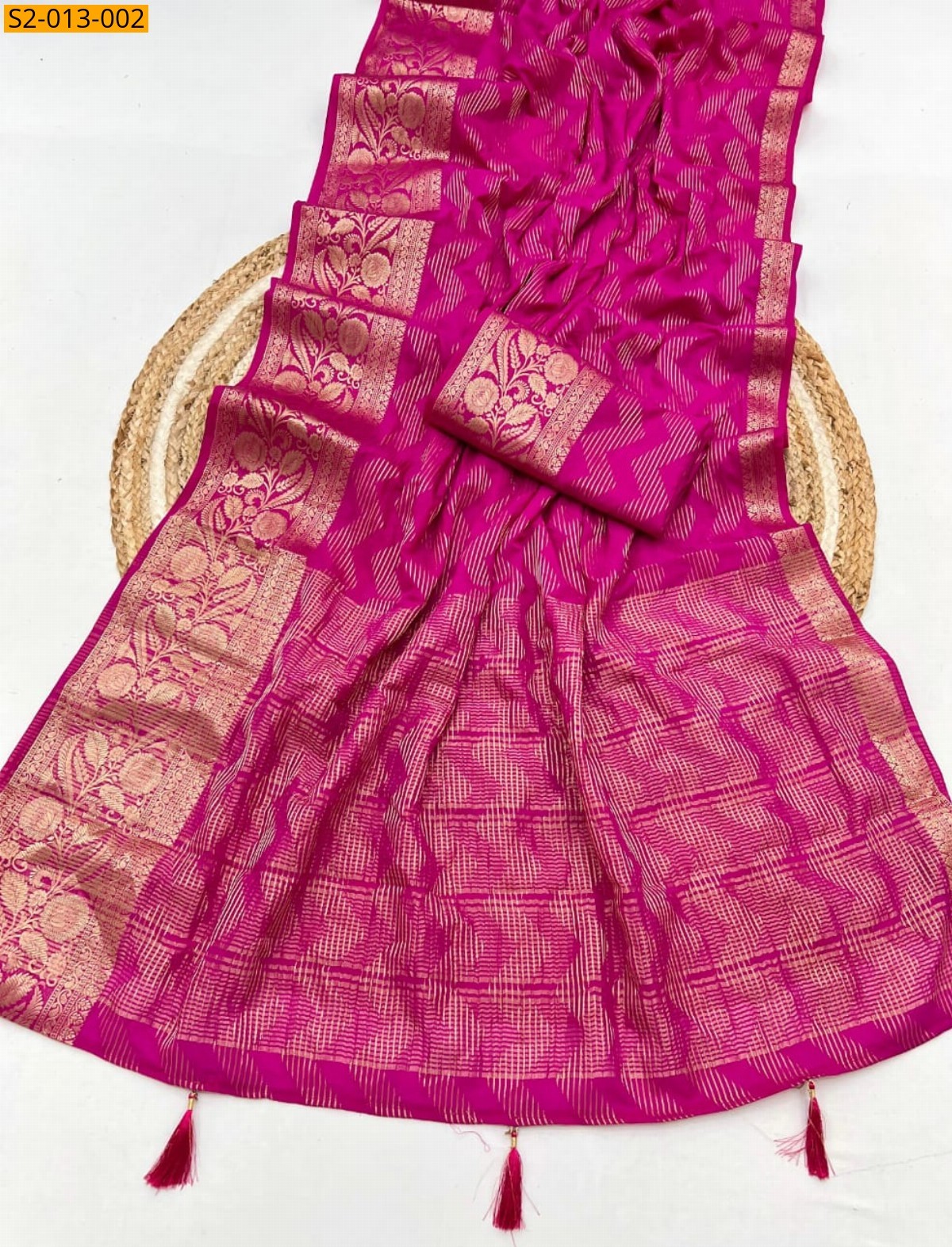 Pink Pure Viscose crape silk sarees