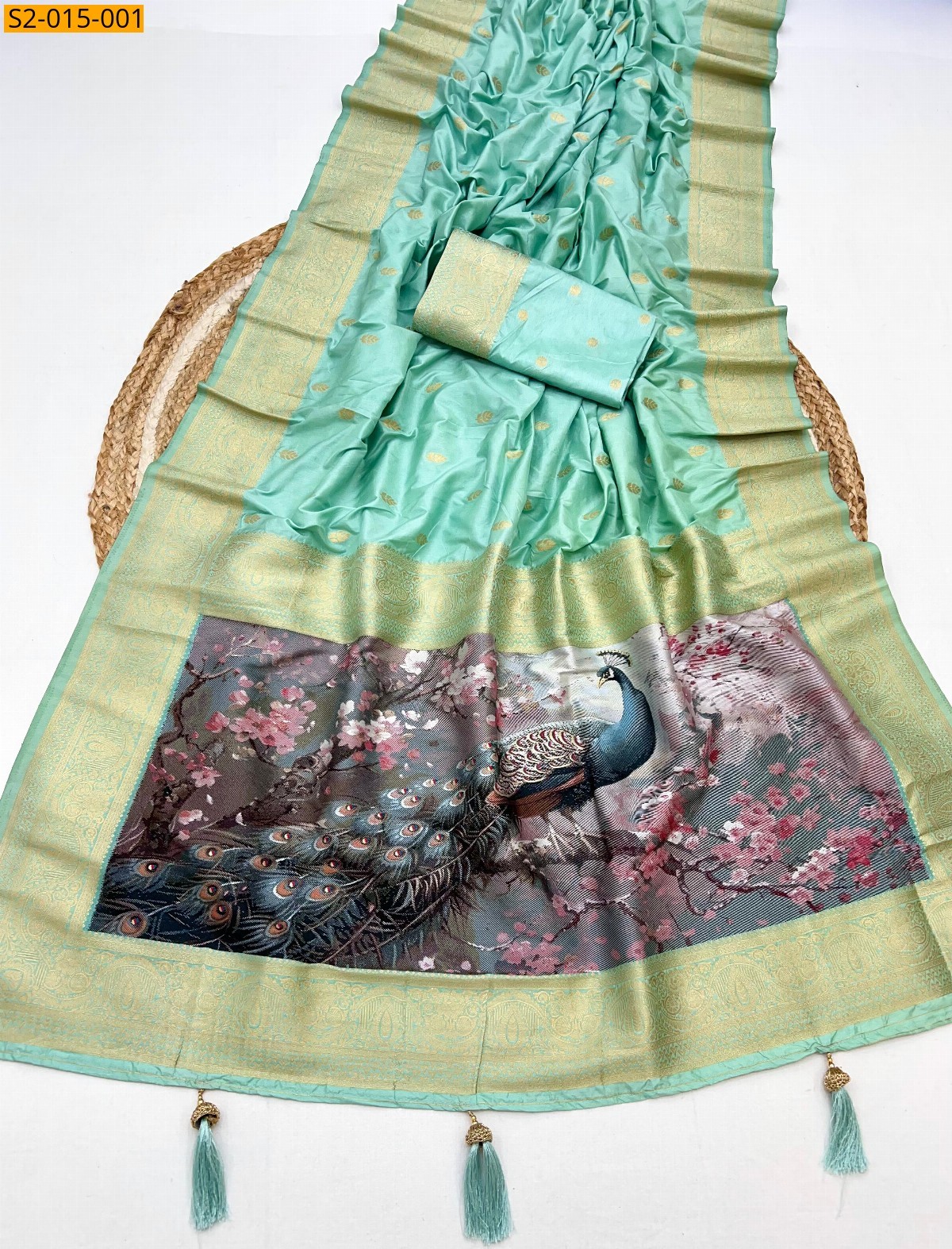 Green Pure viscose silk sarees