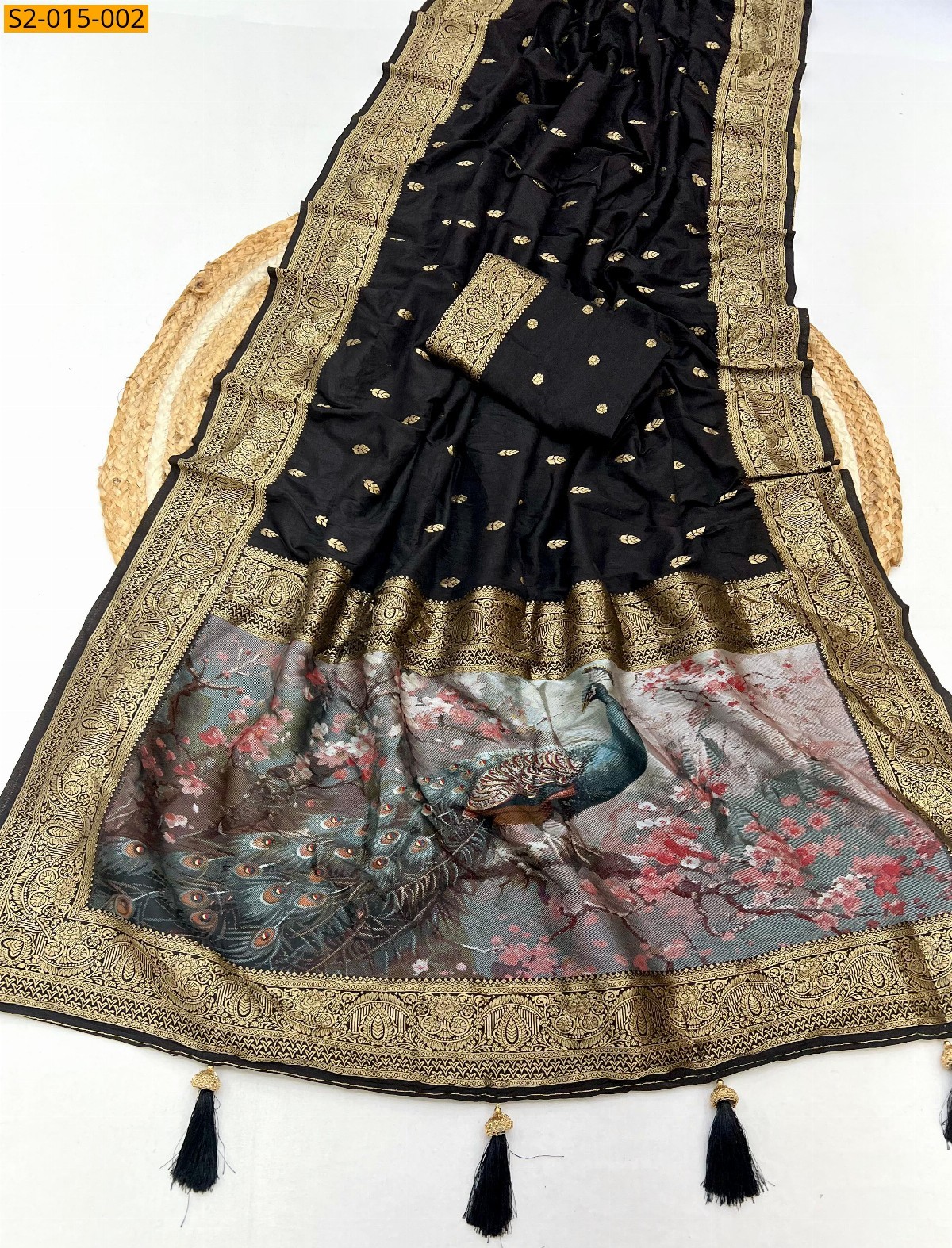 Black Pure viscose silk sarees