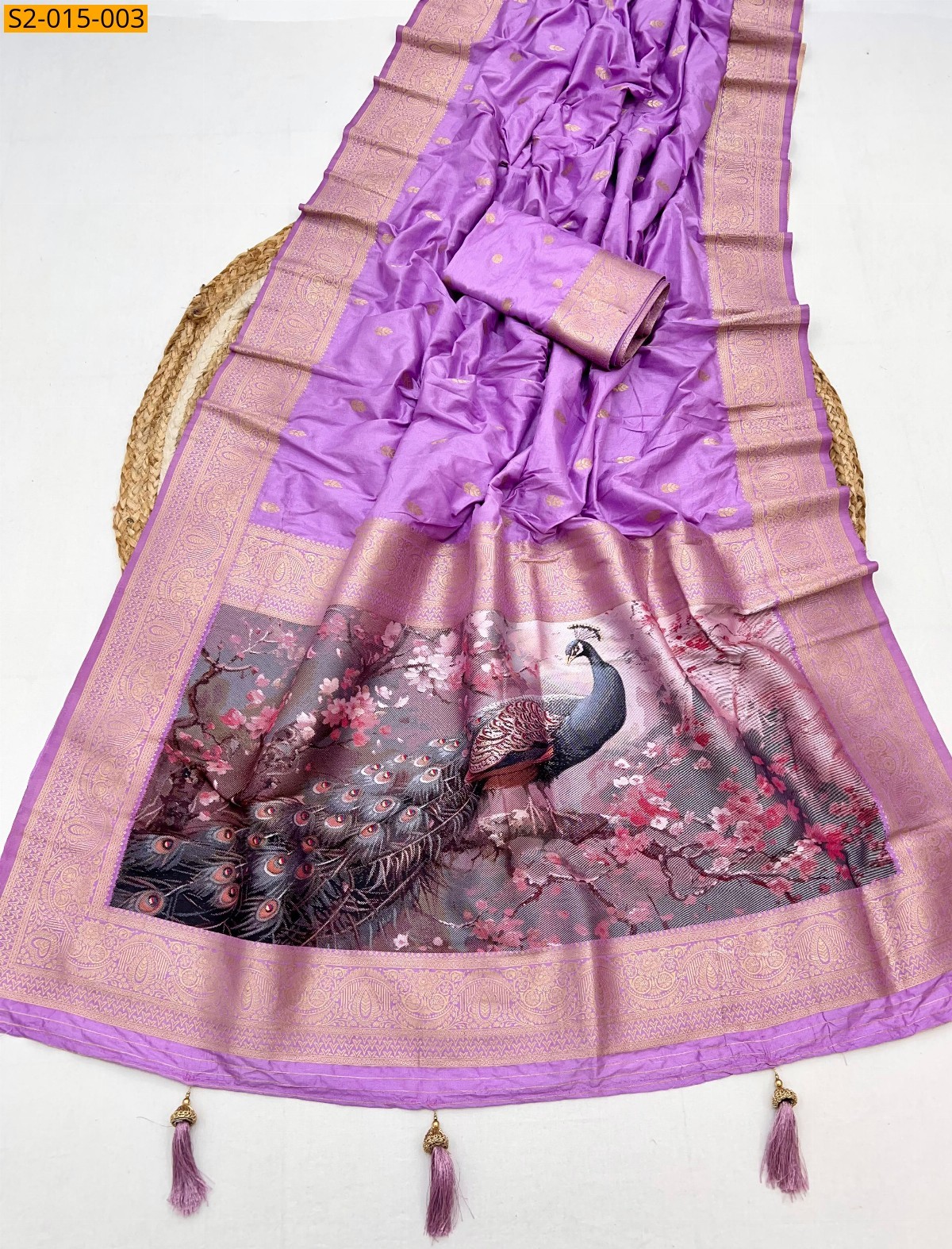 Purple Pure viscose silk sarees