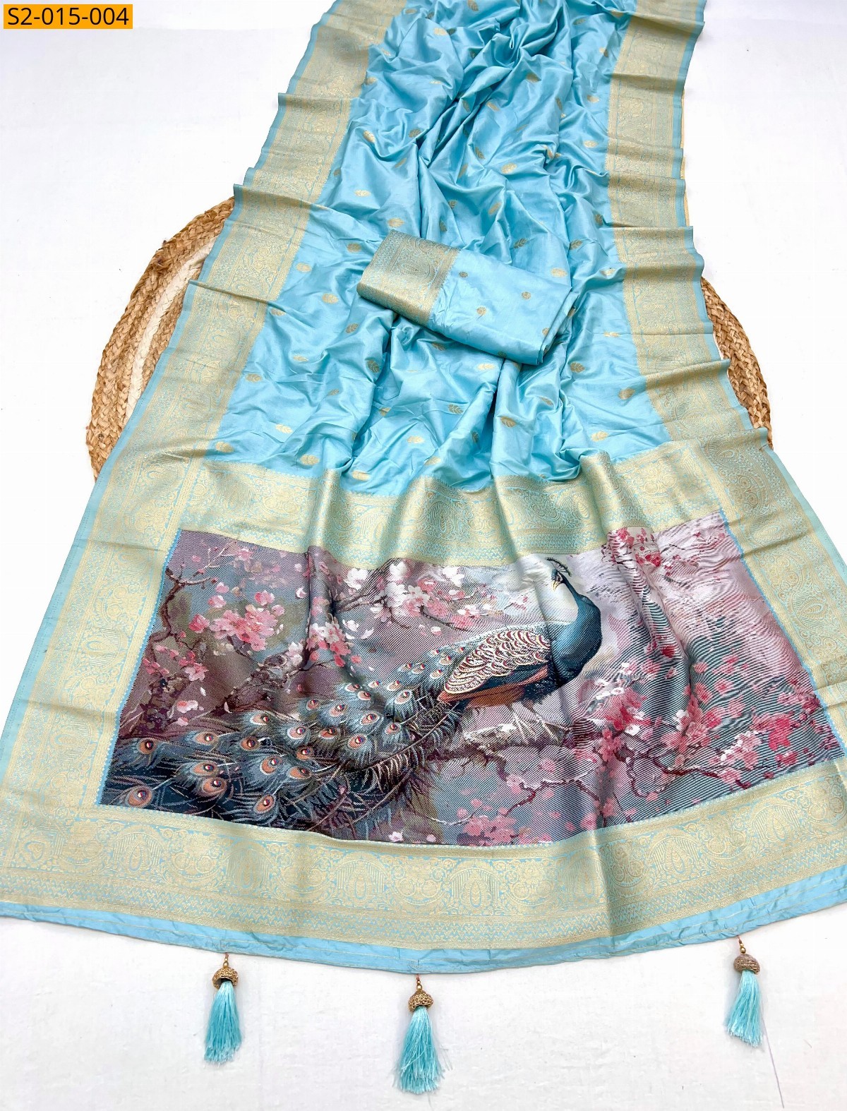 Blue Pure viscose silk sarees
