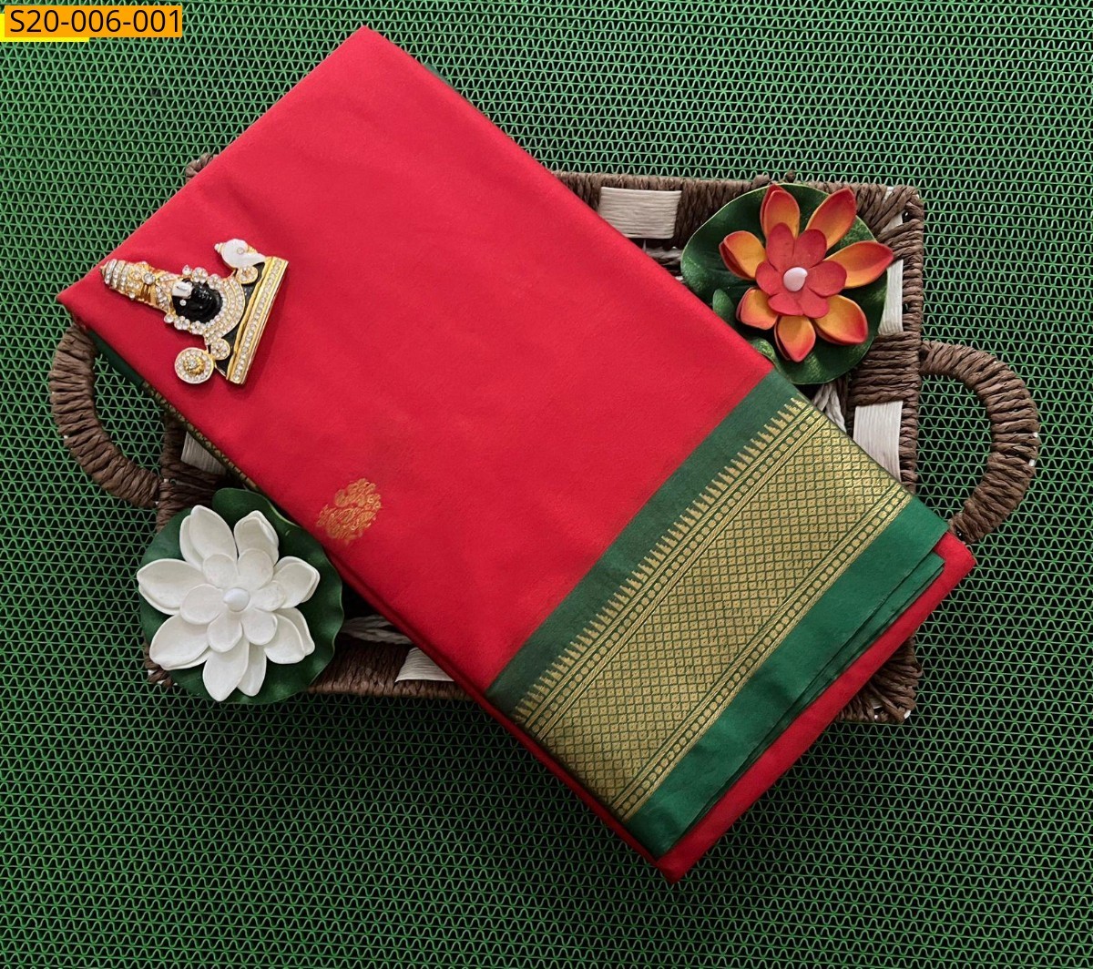 Red Silk Cotton Saree