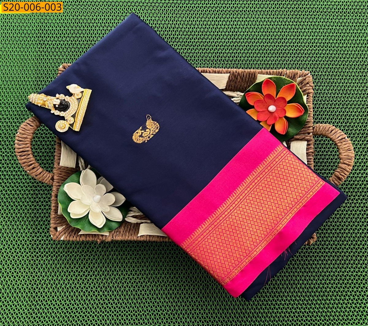 Navy Silk Cotton Saree