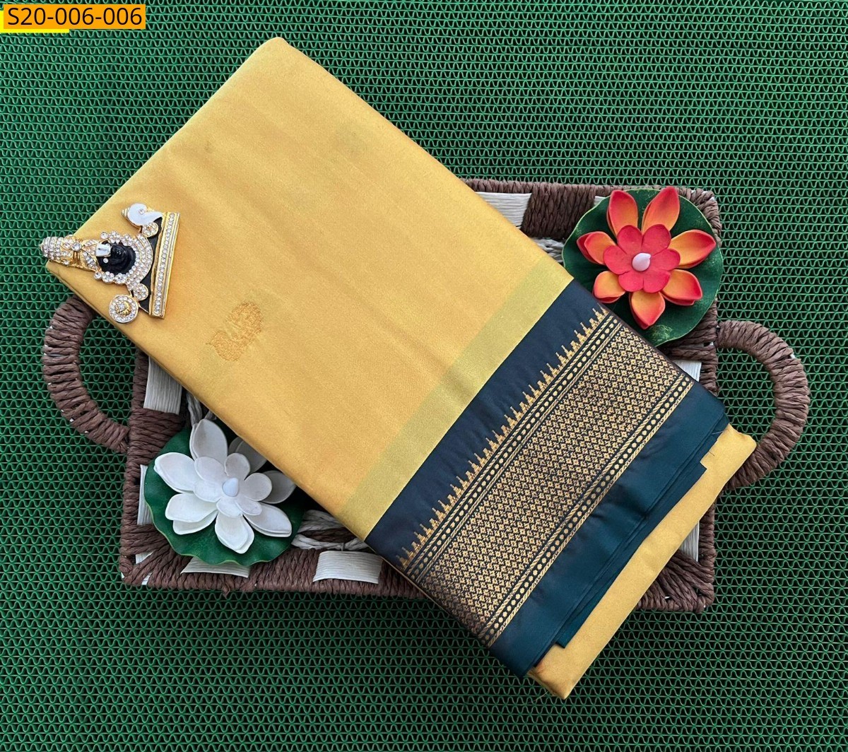 Yellow Silk Cotton Saree