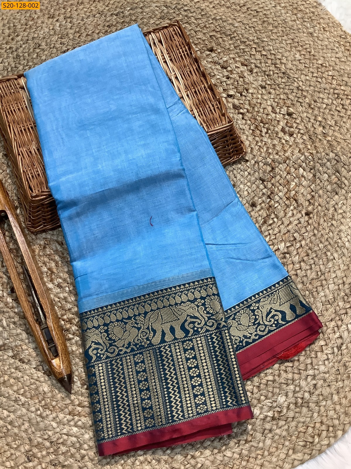 Narayanpet soft cotton sarees - Blue