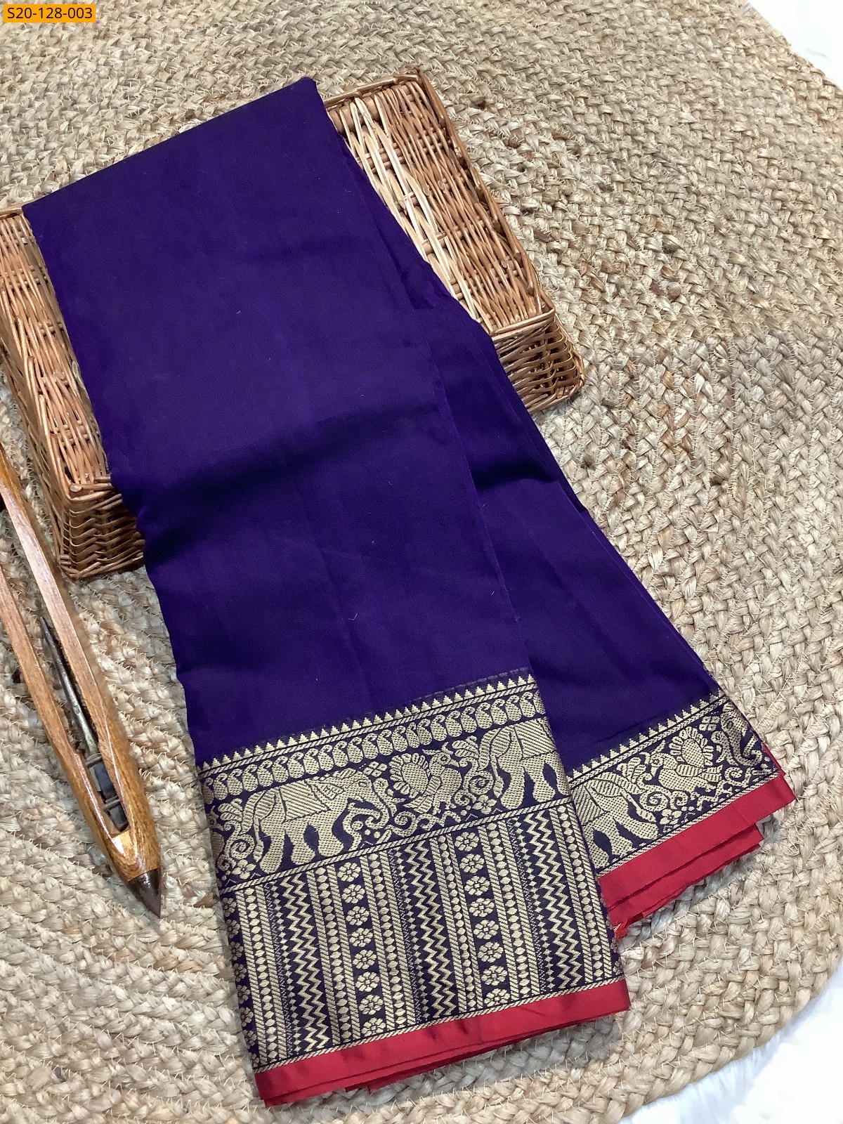 Navy Blue Narayanpet soft cotton sarees