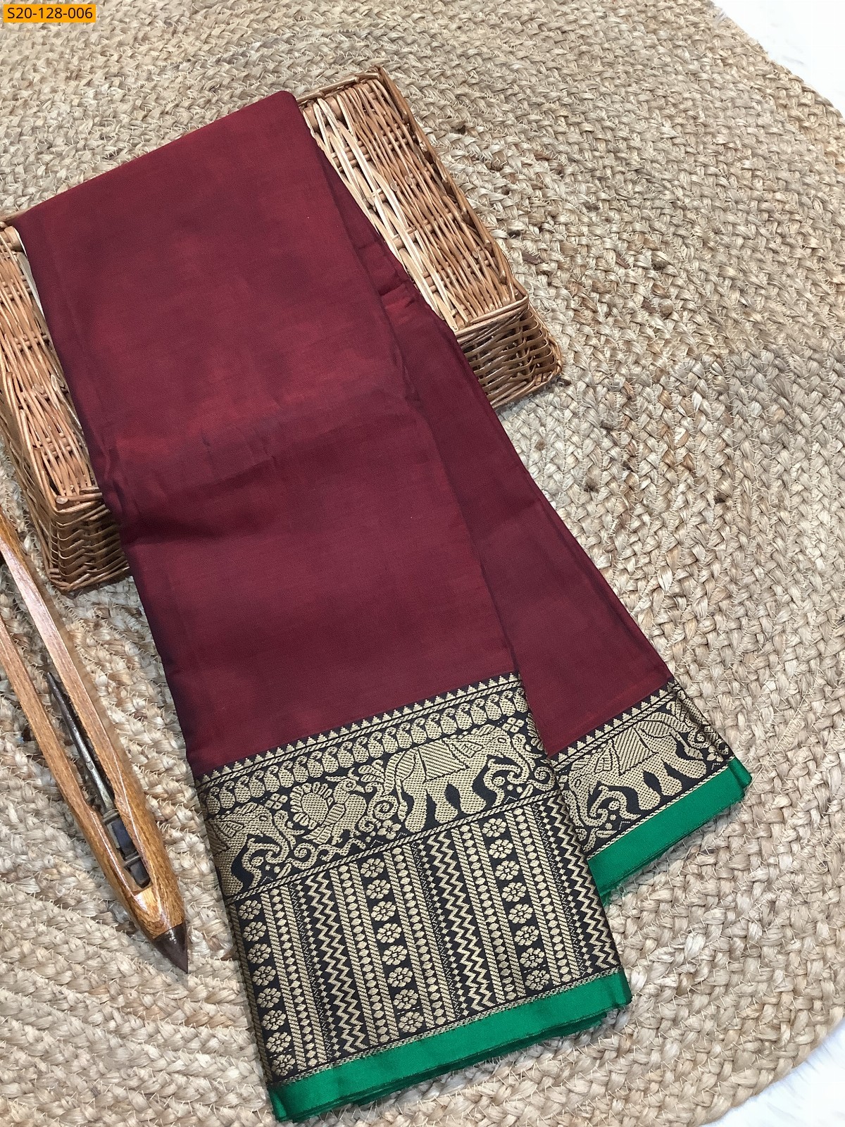Narayanpet soft cotton sarees - Maroon