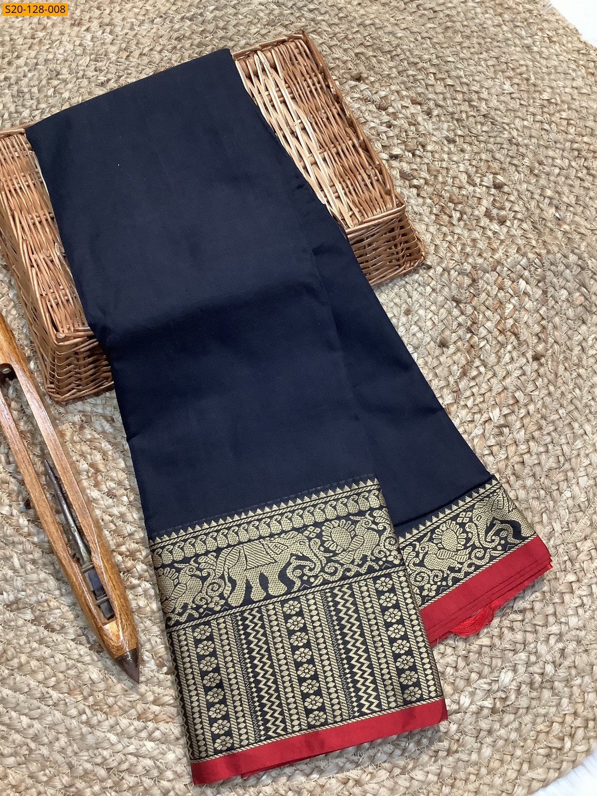 Black Narayanpet soft cotton sarees