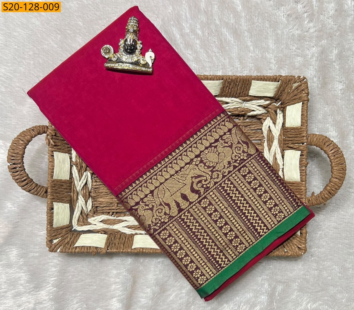 Pink Traditional Narayanpet Saree
