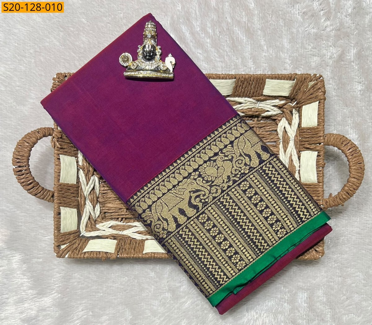 Magenta Traditional Narayanpet Saree