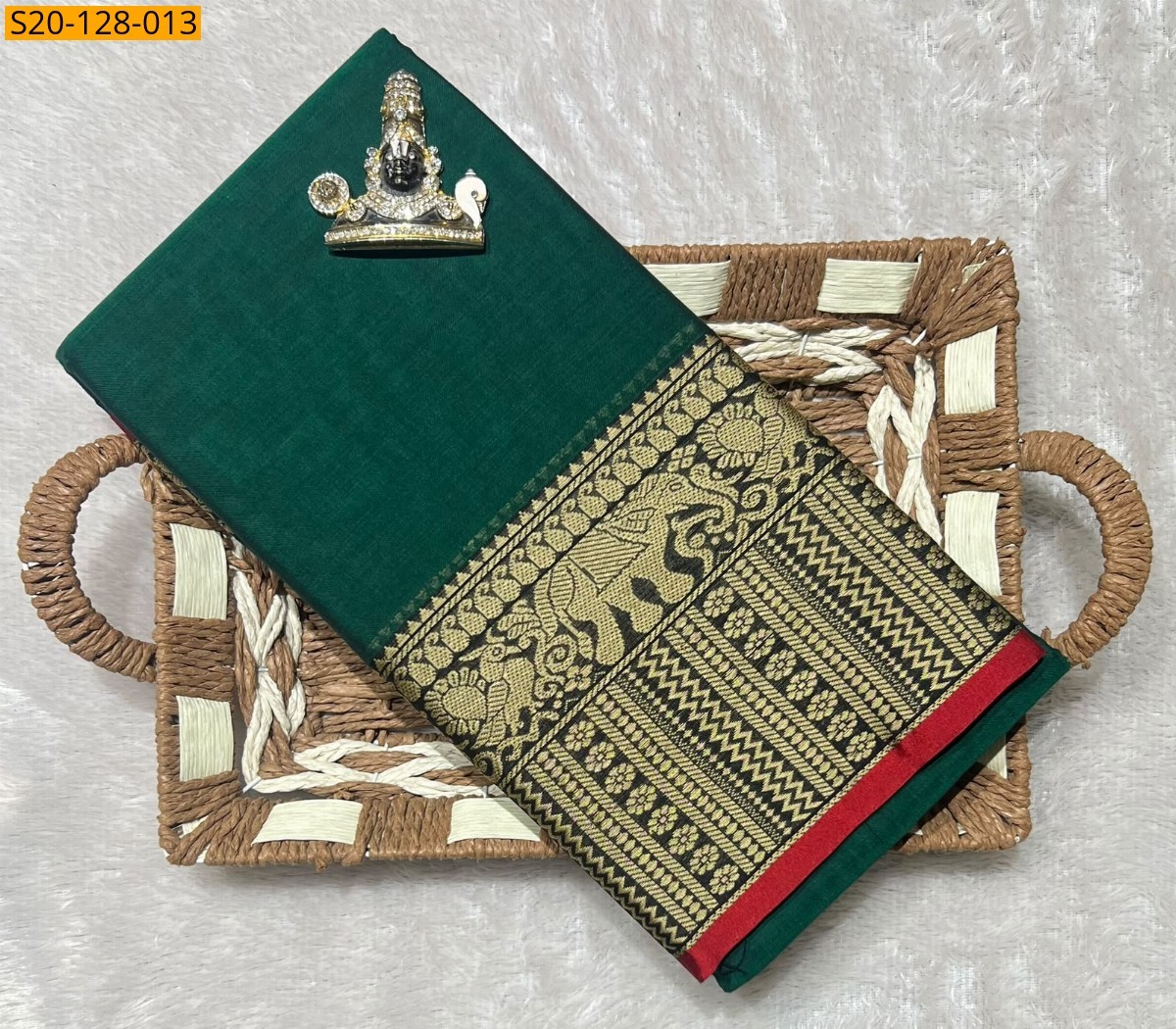 Green Traditional Narayanpet Saree