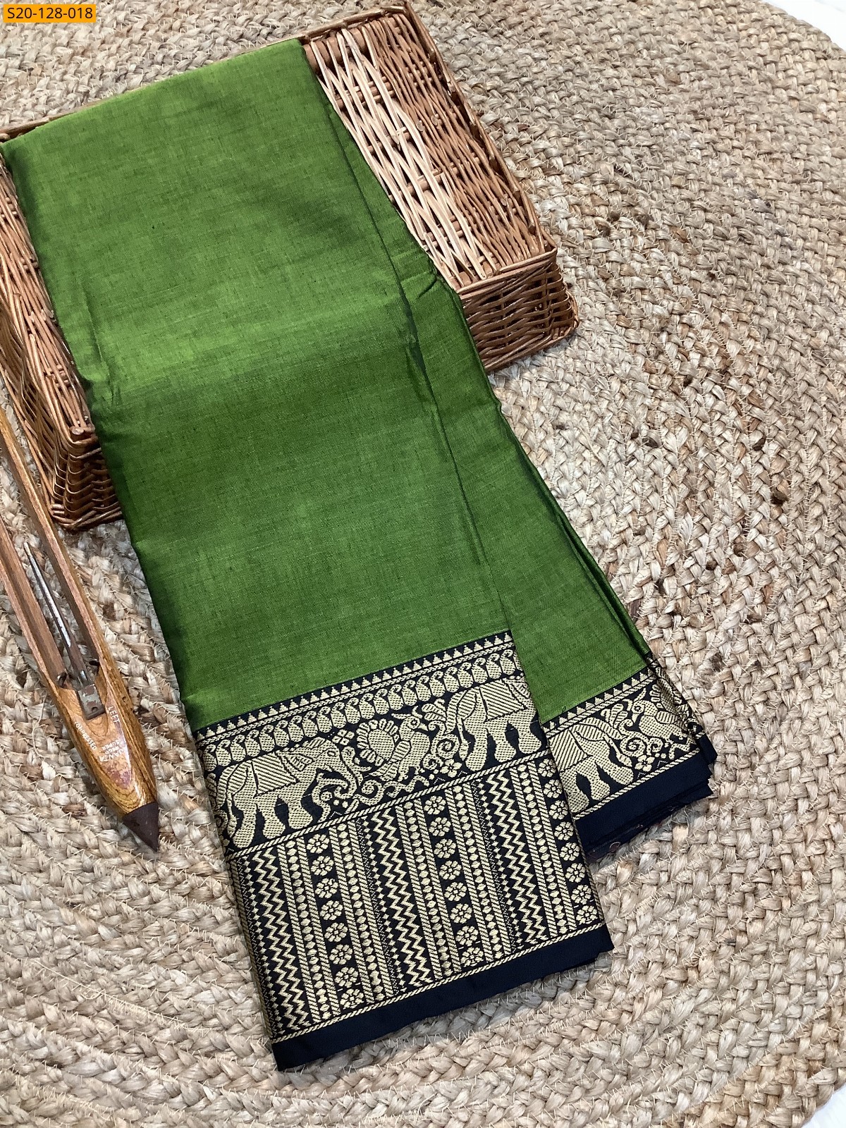 Green Narayanpet soft cotton sarees
